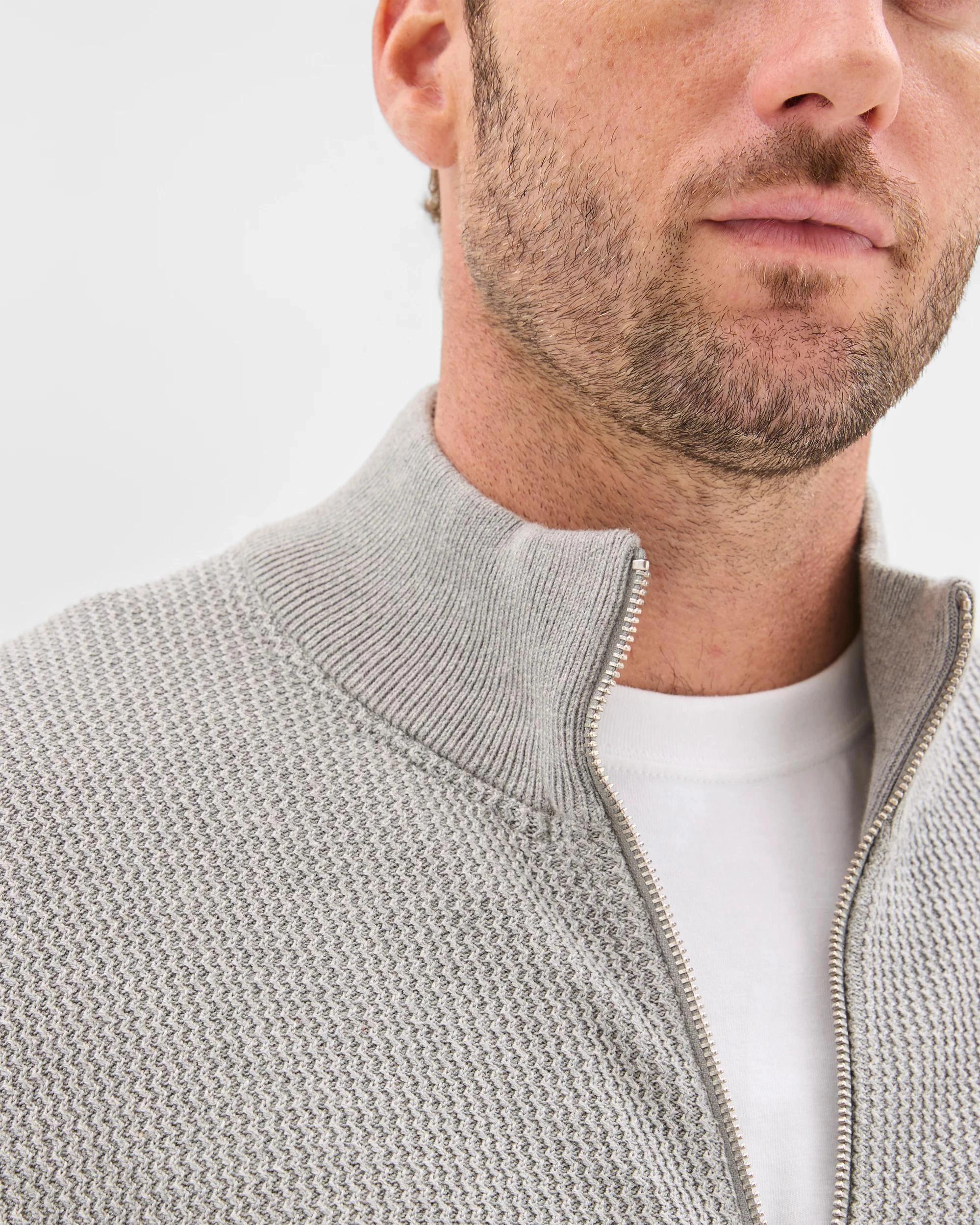 6 Target Man Australian Cotton Zip Through Knit Jumper LIGHT GREY, 6 of 6