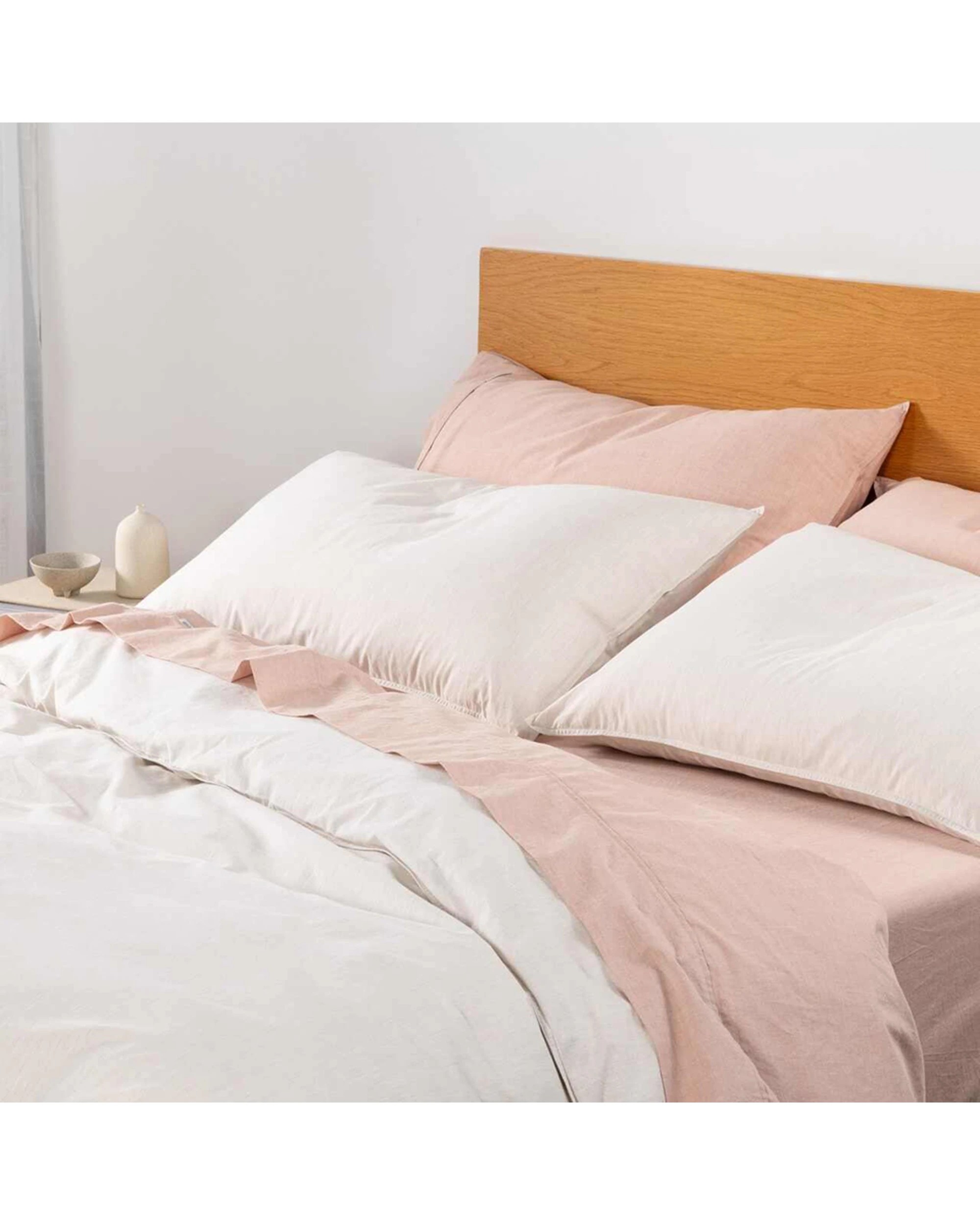 4 Canningvale Vintage Quilt Cover Set 100 Percent Cotton Oatmeal - Queen Bed - Beige, 4 of 4