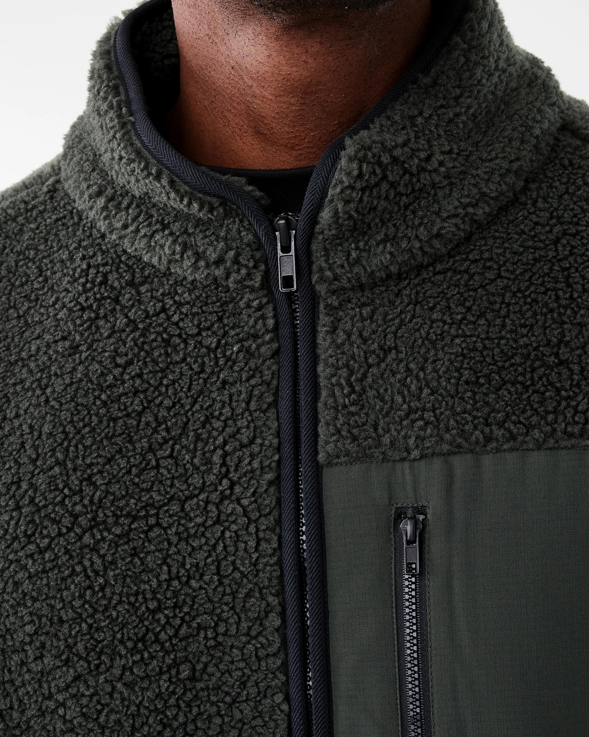 6 Active Mens Outdoor Oversized Sherpa Jacket Deepst Grn, 6 of 7