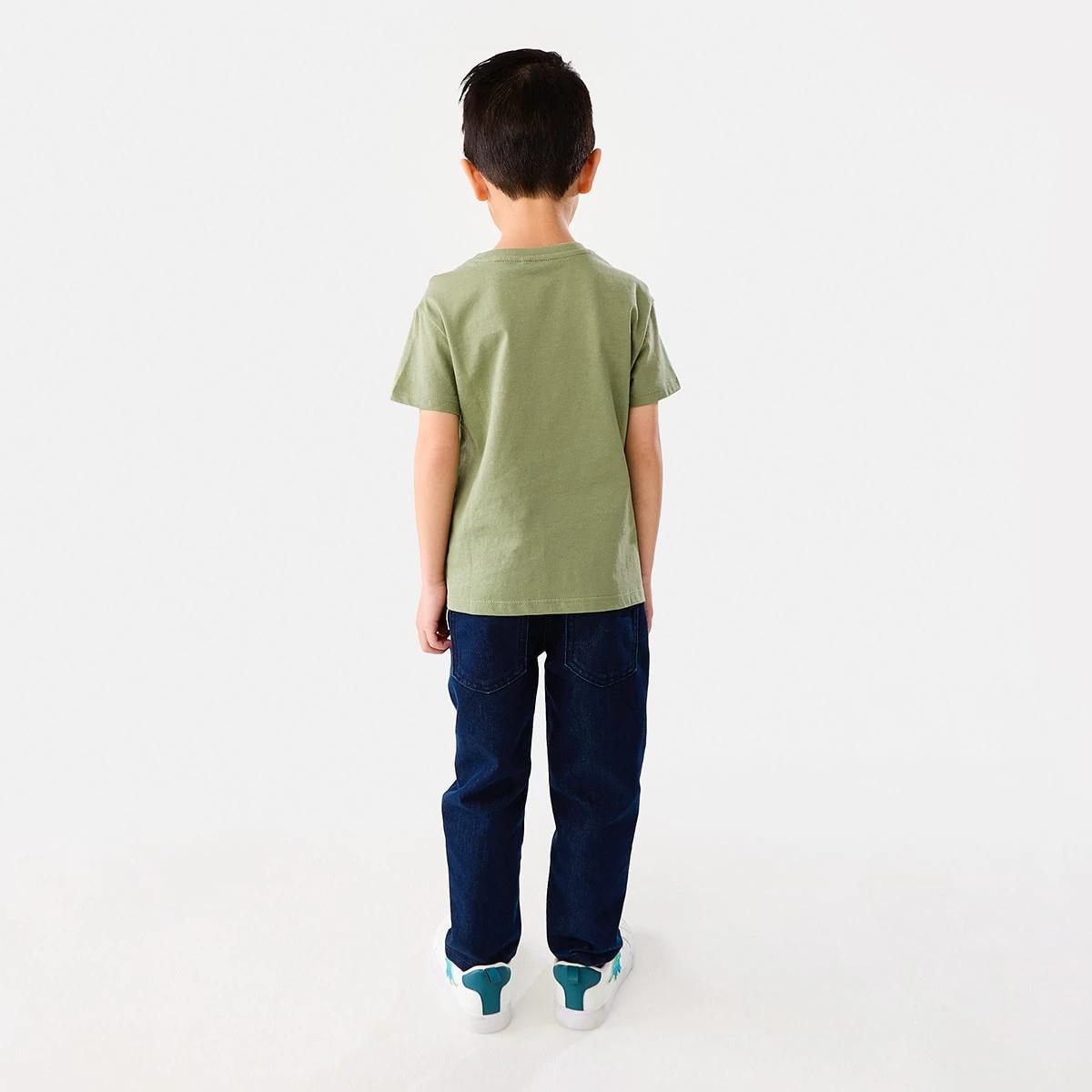7 Chest Print T-shirt Oil Green, 7 of 9