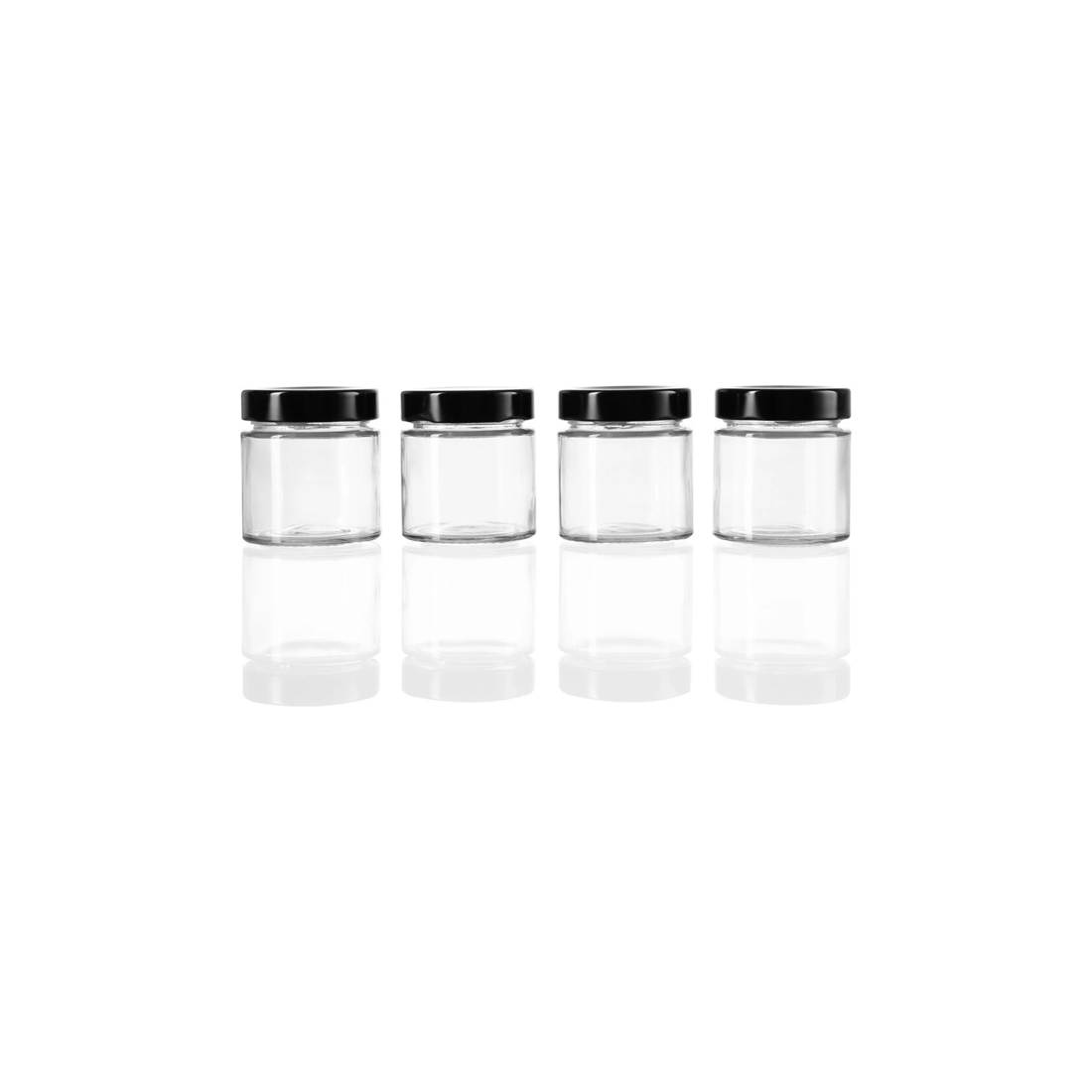 2 4pk Lemon & Lime Soho Glass Preserve Jar 125ml W/ Black Lid Storage Container
 - Black, 2 of 4