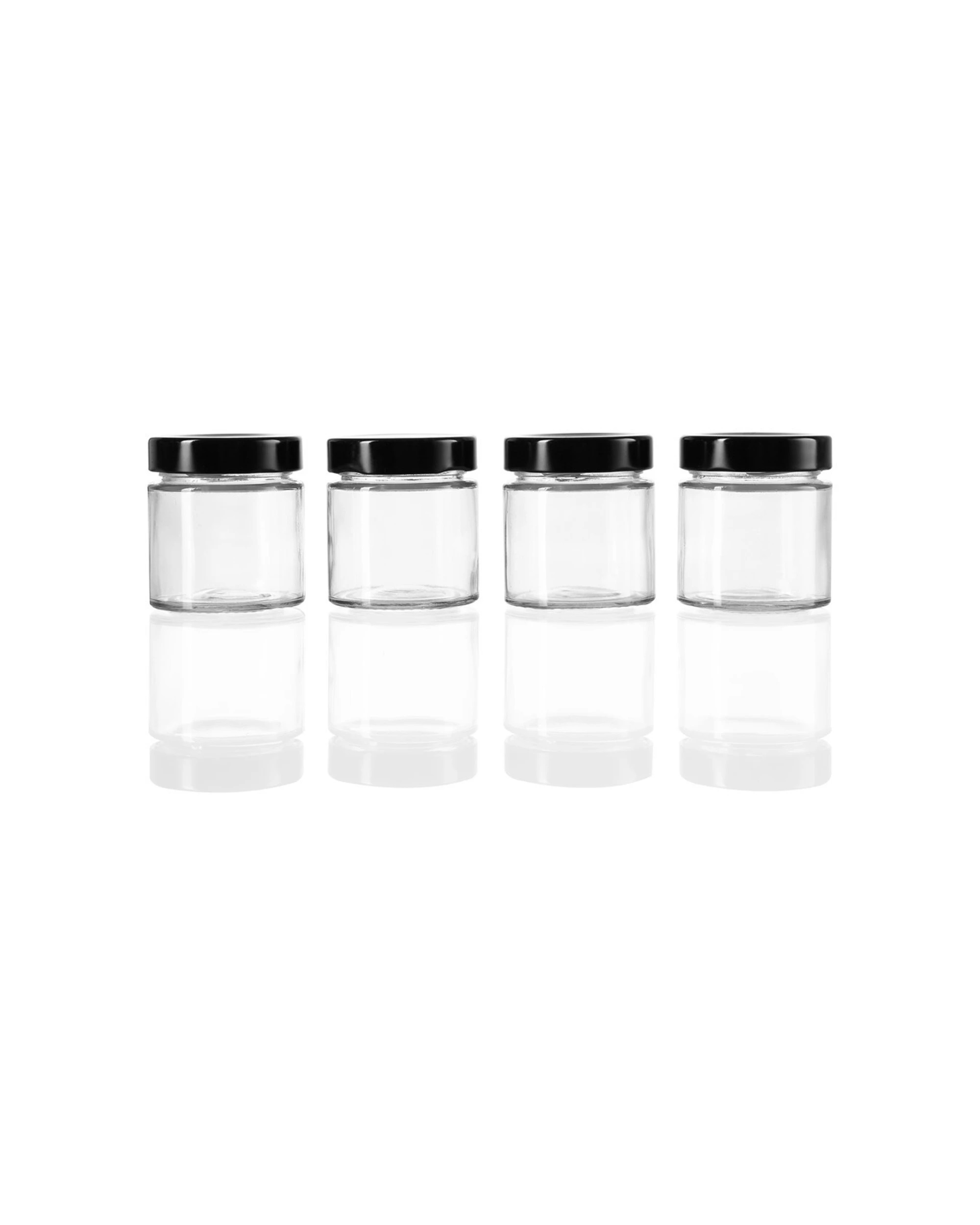 2 4pk Lemon & Lime Soho Glass Preserve Jar 125ml W/ Black Lid Storage Container
 - Black, 2 of 4