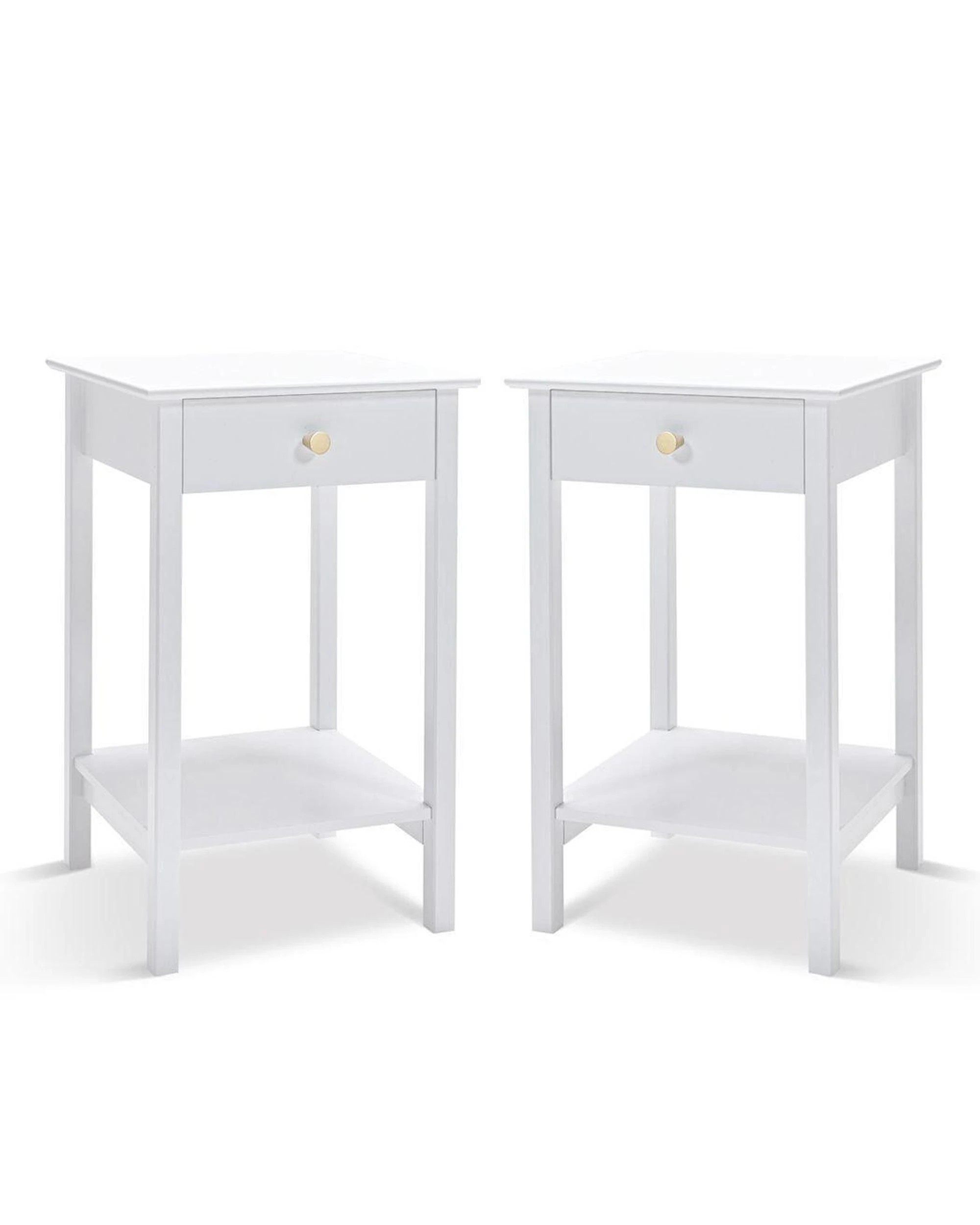 1 2 x Franco Bedside Table White, 1 of 9