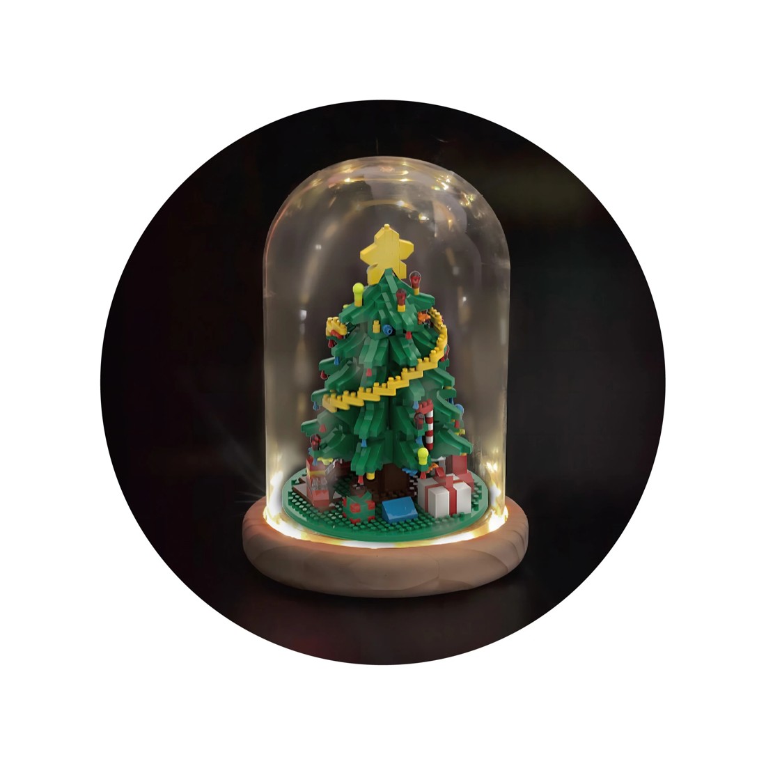 3 1029 Piece Mini Blocks: Light Up Christmas Tree In Dome, 3 of 4