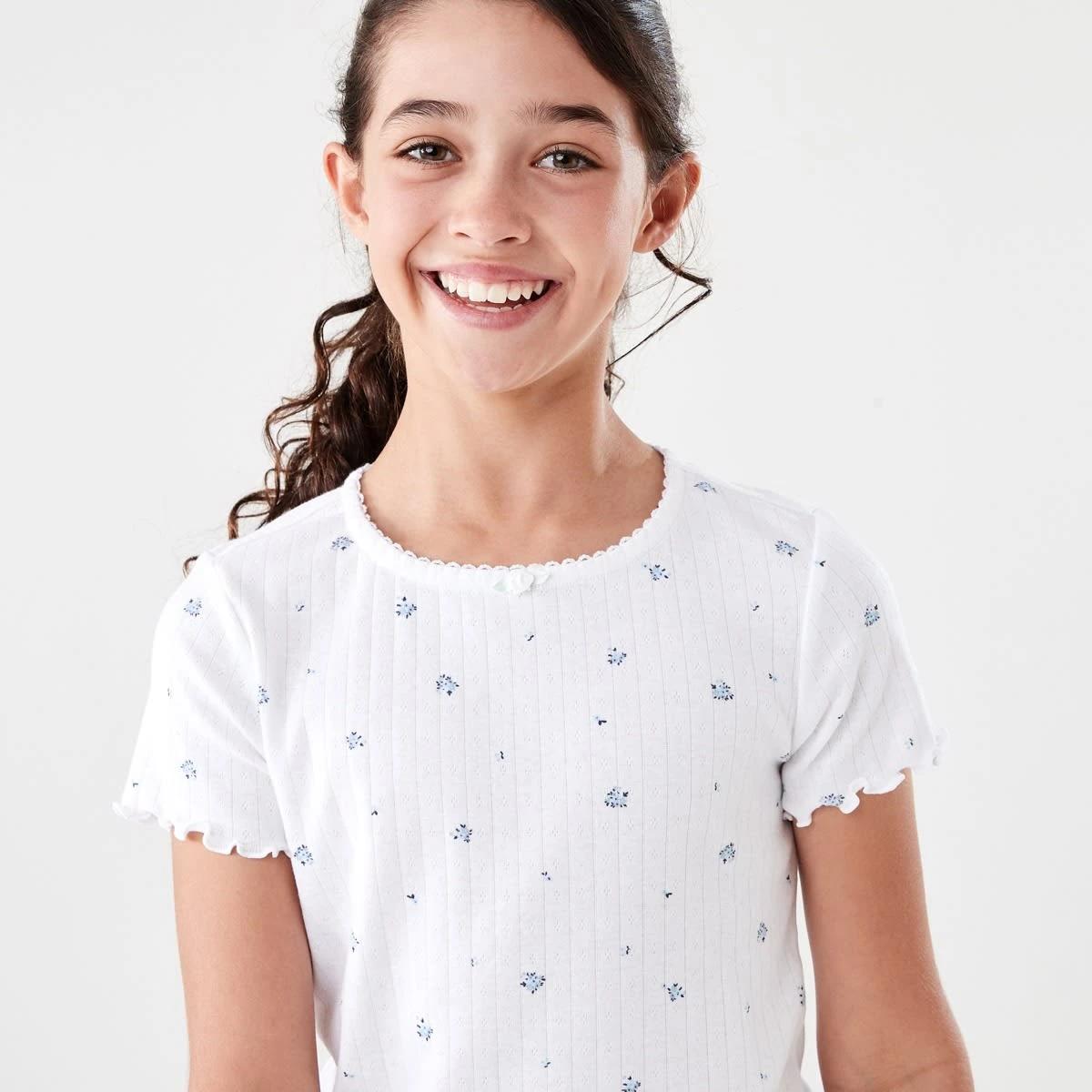 3 Pointelle Pyjama Set WHITE FLORAL, 3 of 10