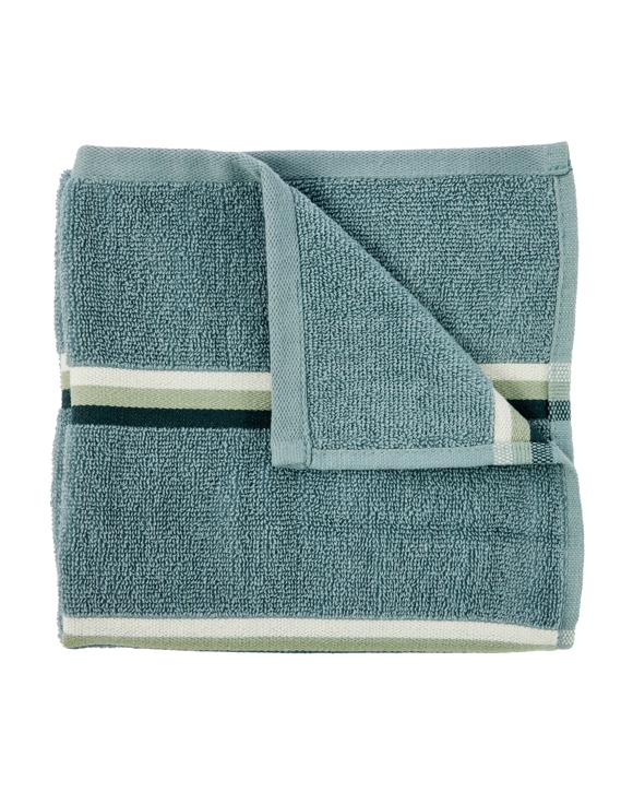 Blue Reversible Cotton Stripe Hand Towel
