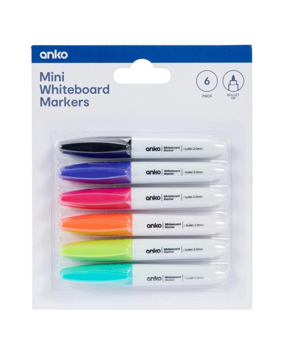 6 Pack Mini Whiteboard Markers