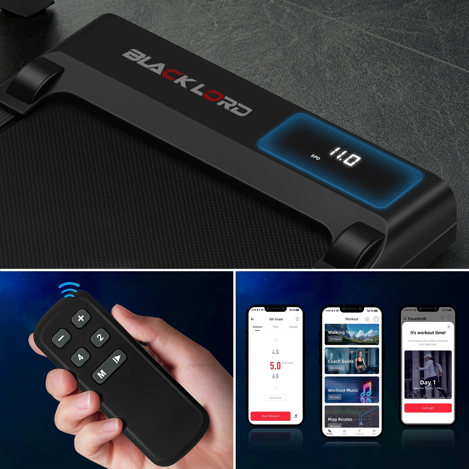 6 Black Lord Treadmill Electric Walking Pad Under Desk Home Gym Incline - Black, 6 of 10