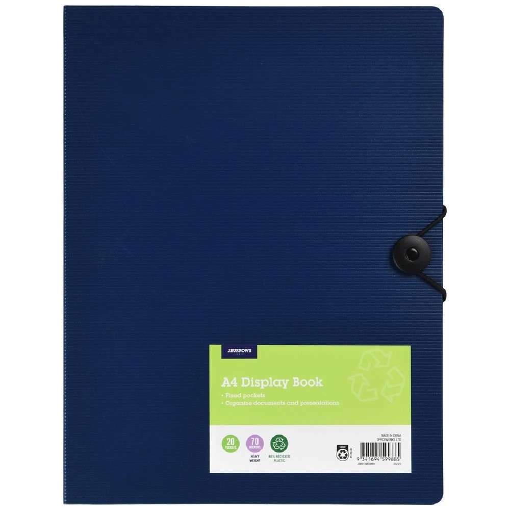 1 J.Burrows Foam Display Book 20 Pockets Navy, 1 of 4