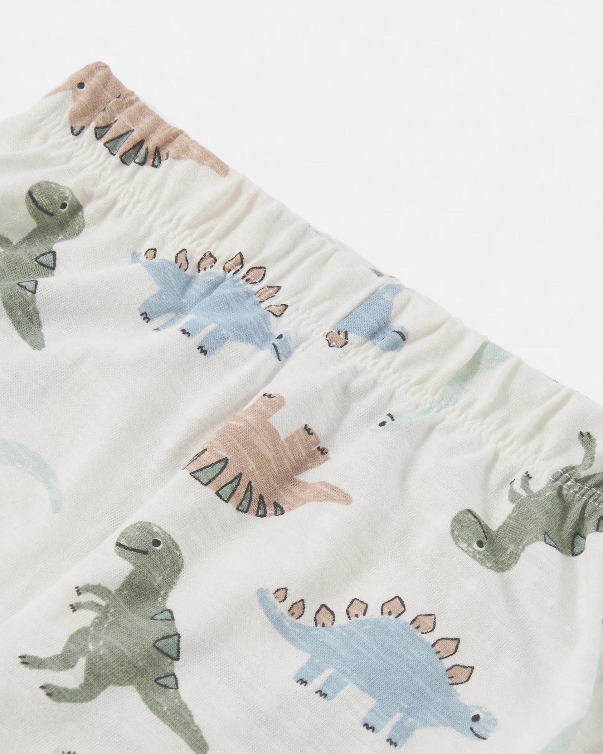 6 Short Sleeve Pyjama Set BEIGE DINOS, 6 of 7