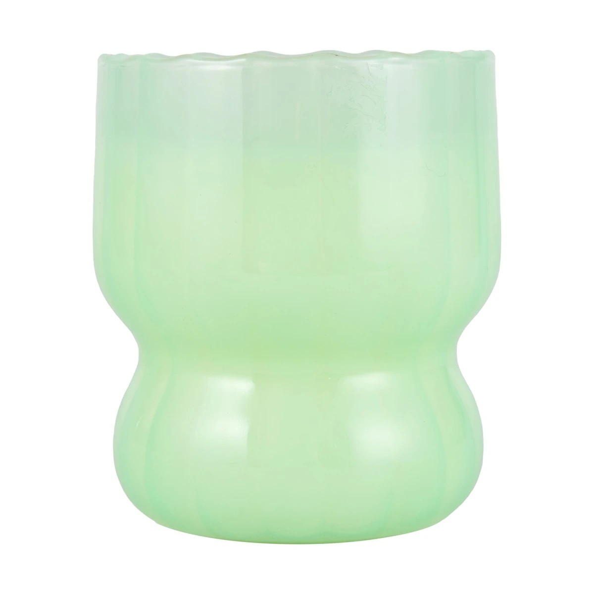 1 Coves of Capri Swirl Glass Candle - Green, 1 of 4