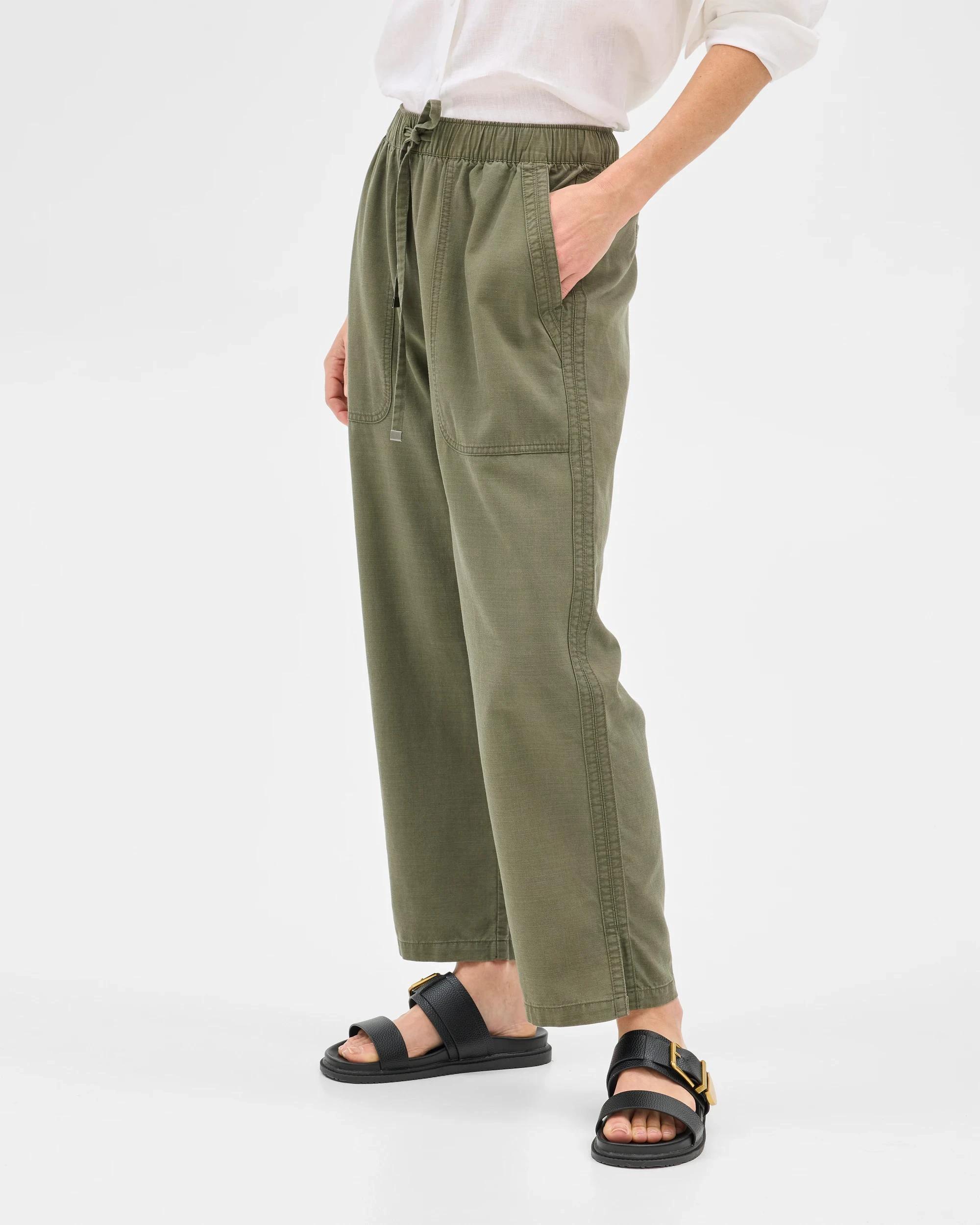 6 Target Straight Slub Pants ARMY GREEN, 6 of 6
