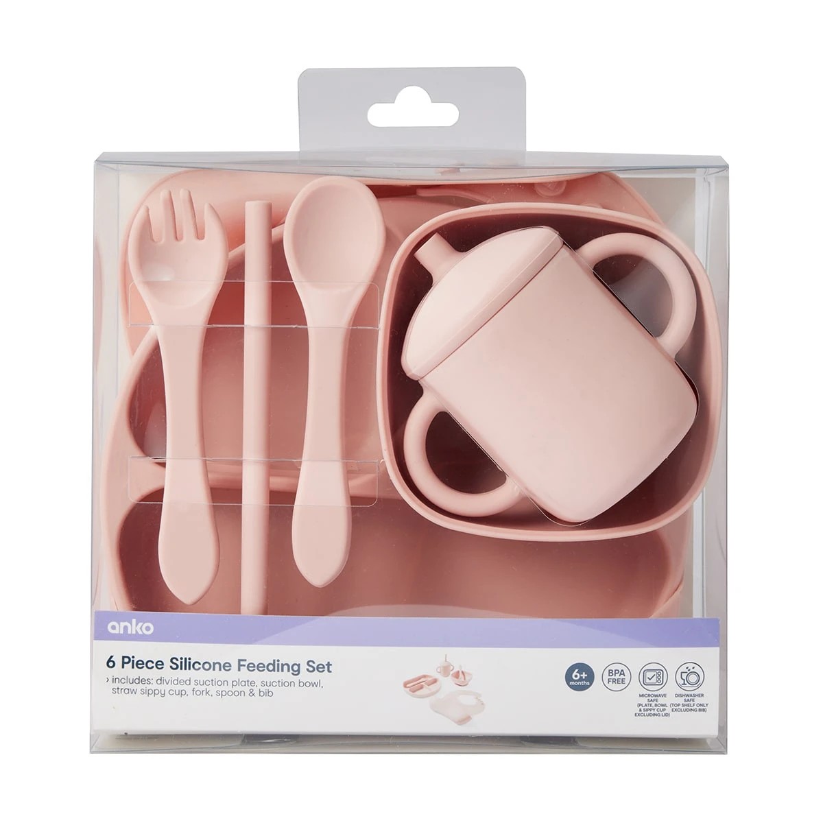 10 6 Piece Silicone Feeding Set - Pink, 10 of 10