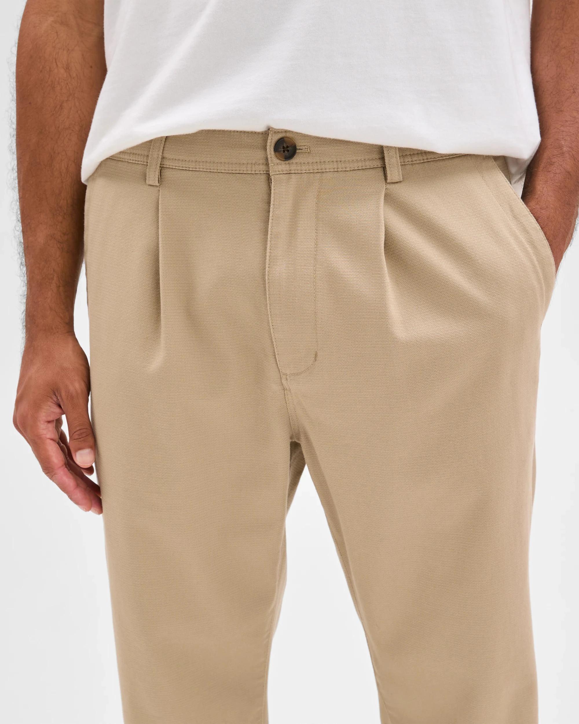5 Target Man Australian Cotton Pleated Textured Chino Pants NEUTRAL, 5 of 7