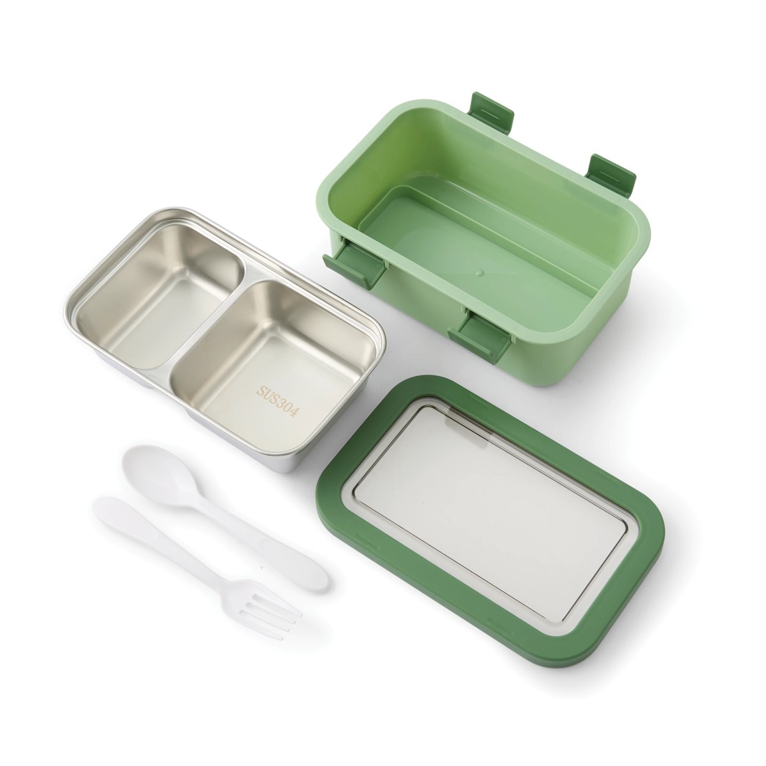9 550ml Green Stainless Steel Lunch Box, 9 of 10