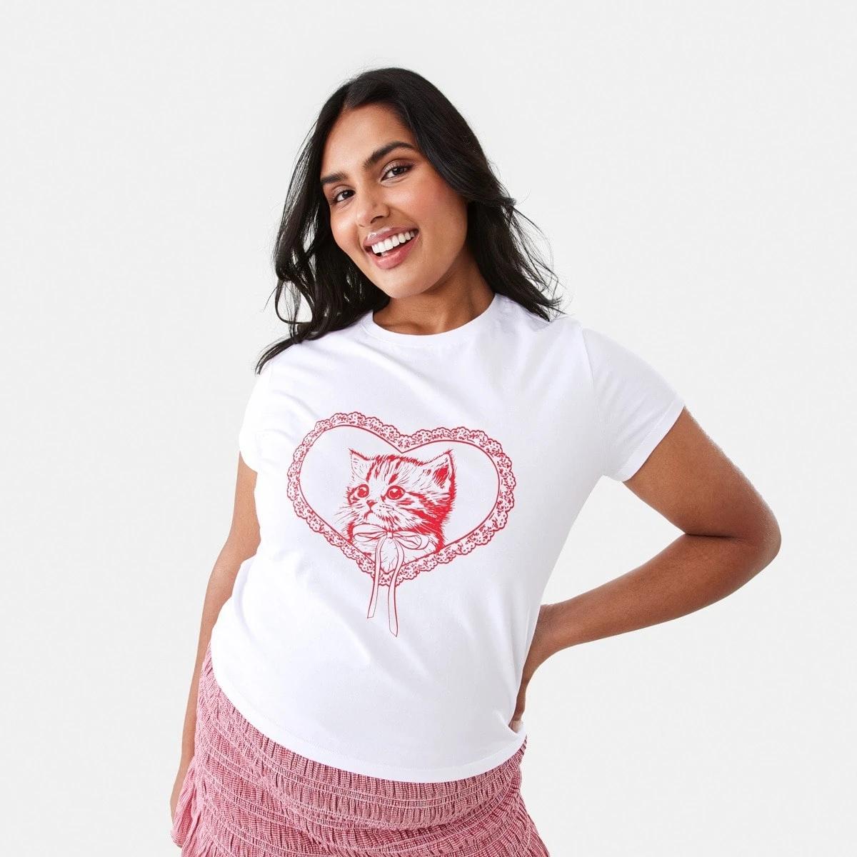 3 Short Sleeve Neat Print T-shirt Cat, 3 of 10