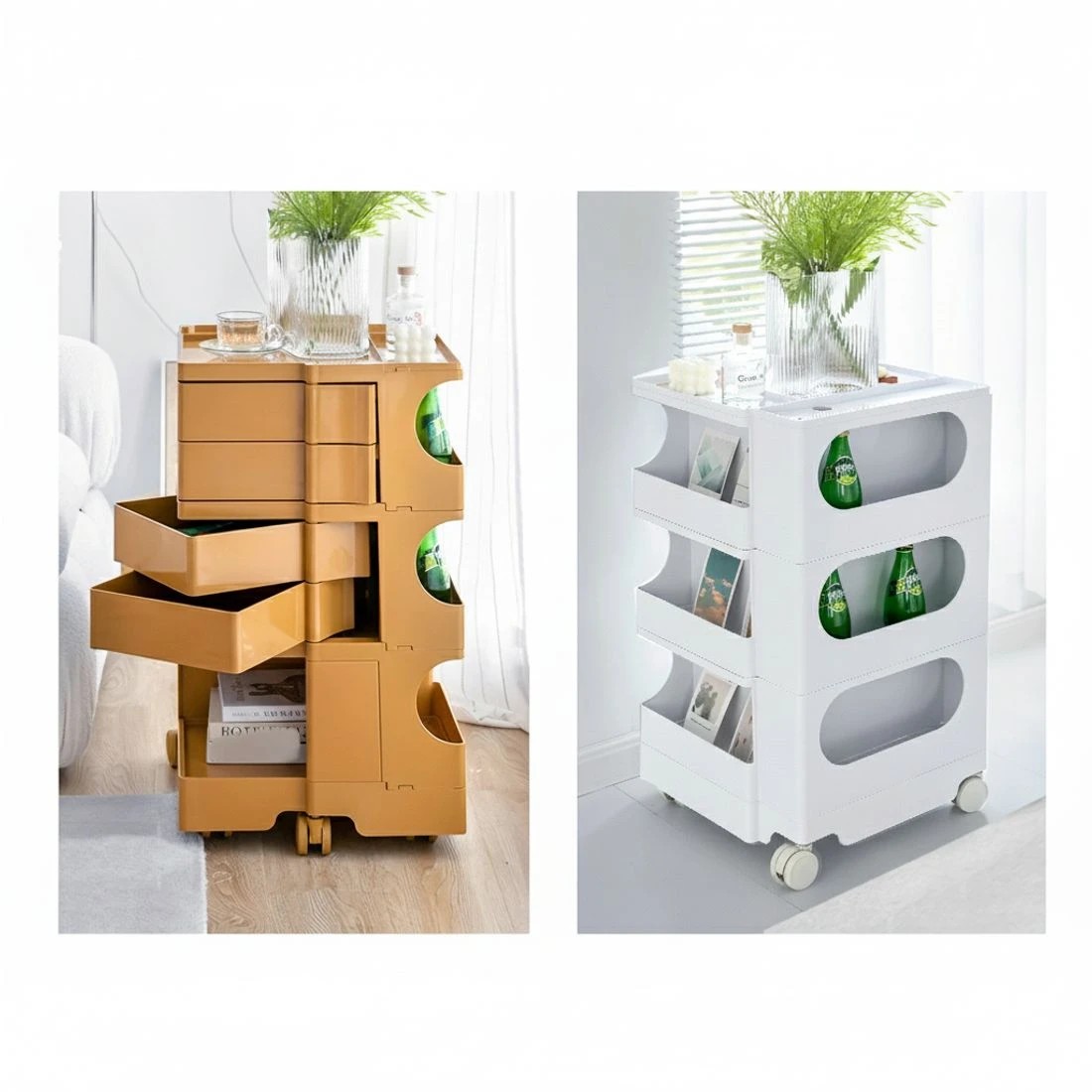 7 Artiss Storage Trolley Bedside Table 5 Tier Cart Boby Replica - Orange, 7 of 9