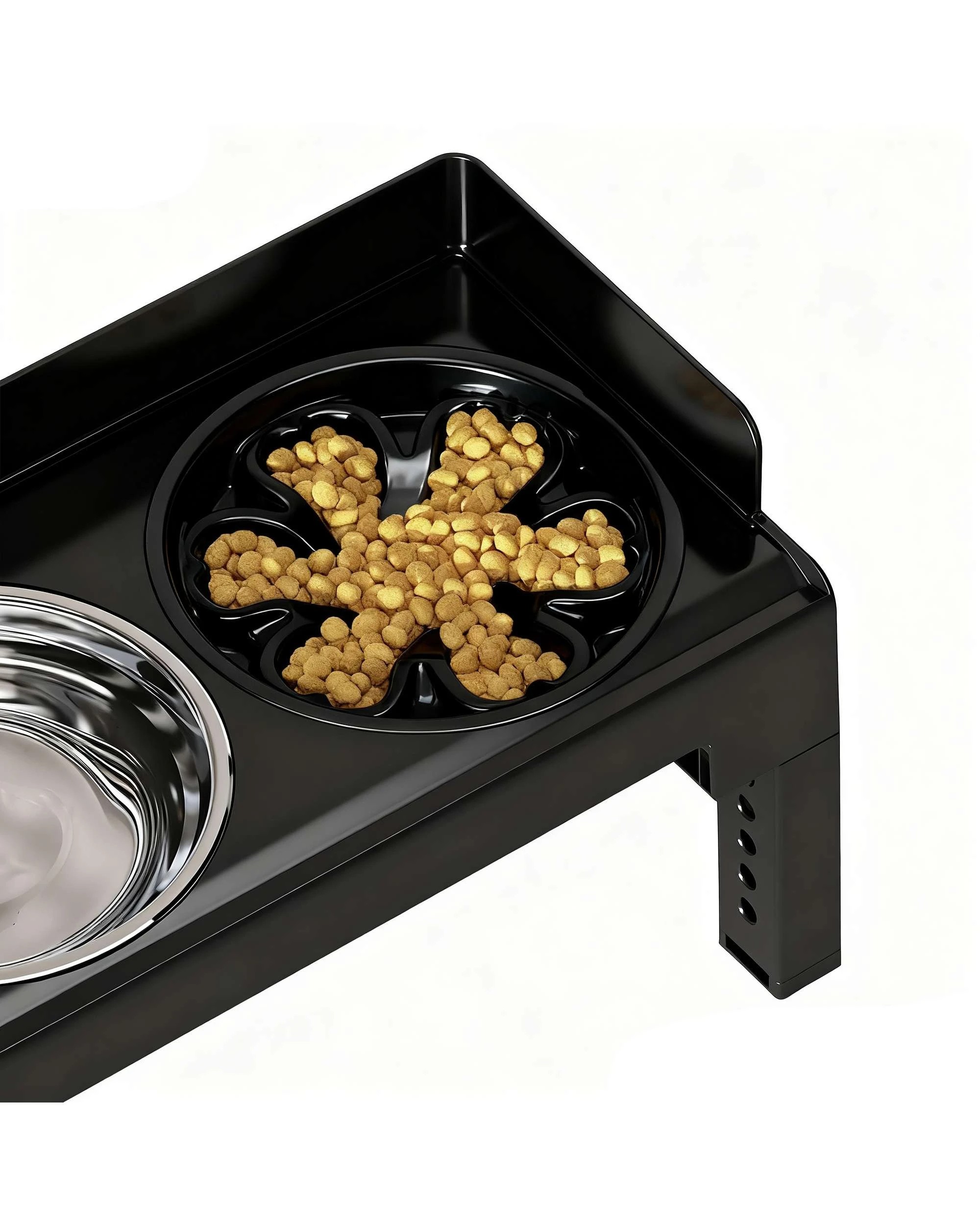 3 Advwin Elevated Pet Feeder 6 Height Adjustable Raised Dog Cat Slow Food Water Bowl, 3 of 7