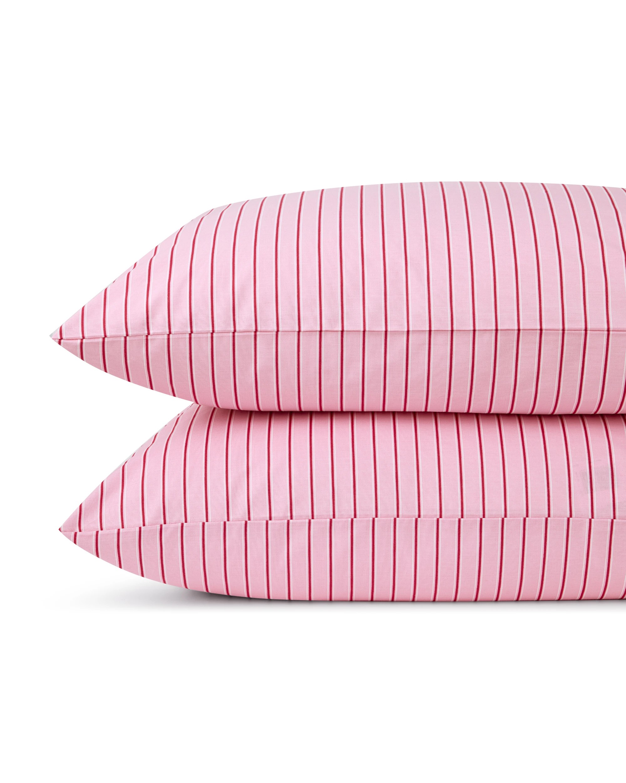 2 225 Thread Count Cotton Stripe Sheet Set - Double Bed, Pink, 2 of 6