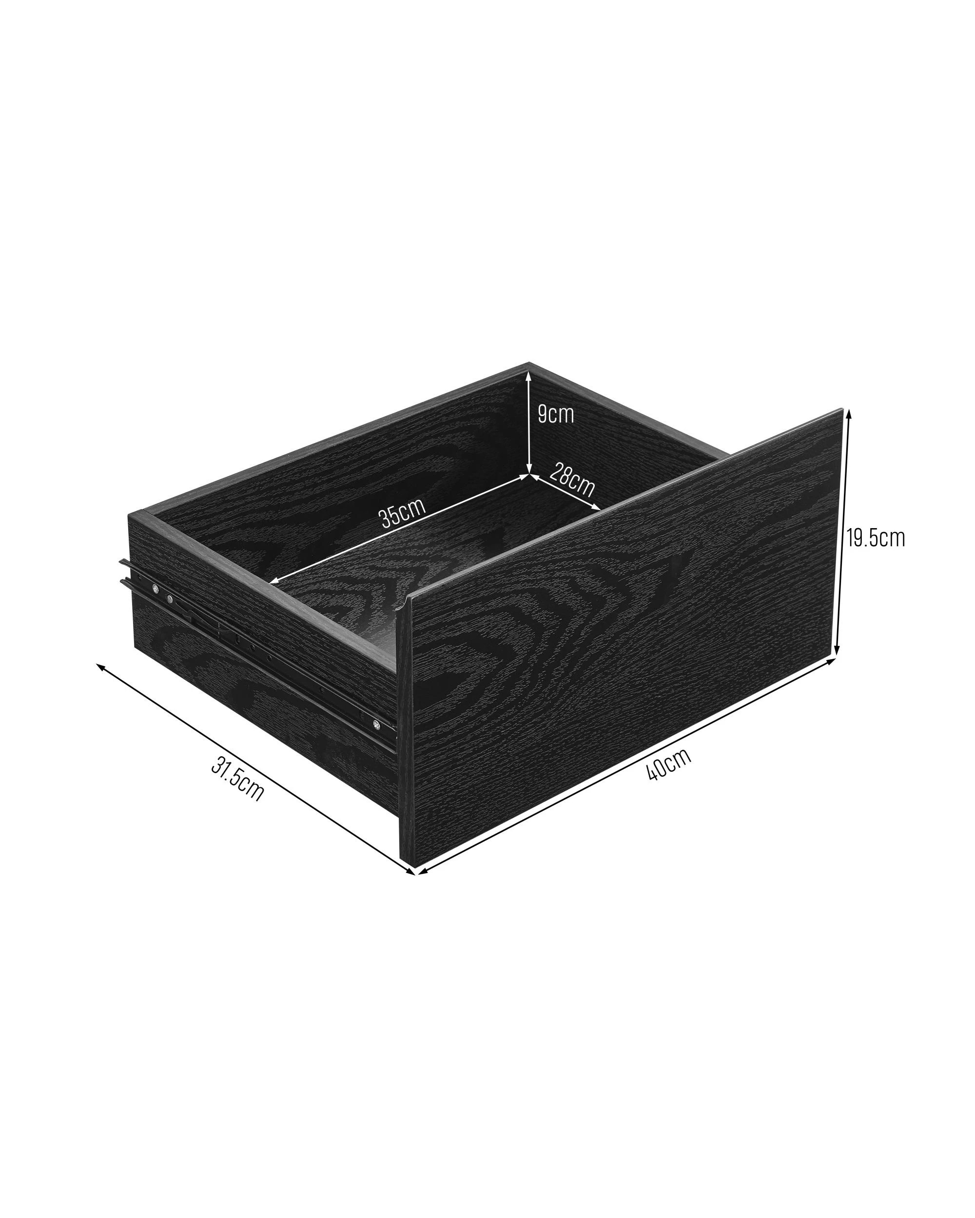 9 Kodu Bedside Unit Nightstand Side Table 1 Drawer - Black, 9 of 9