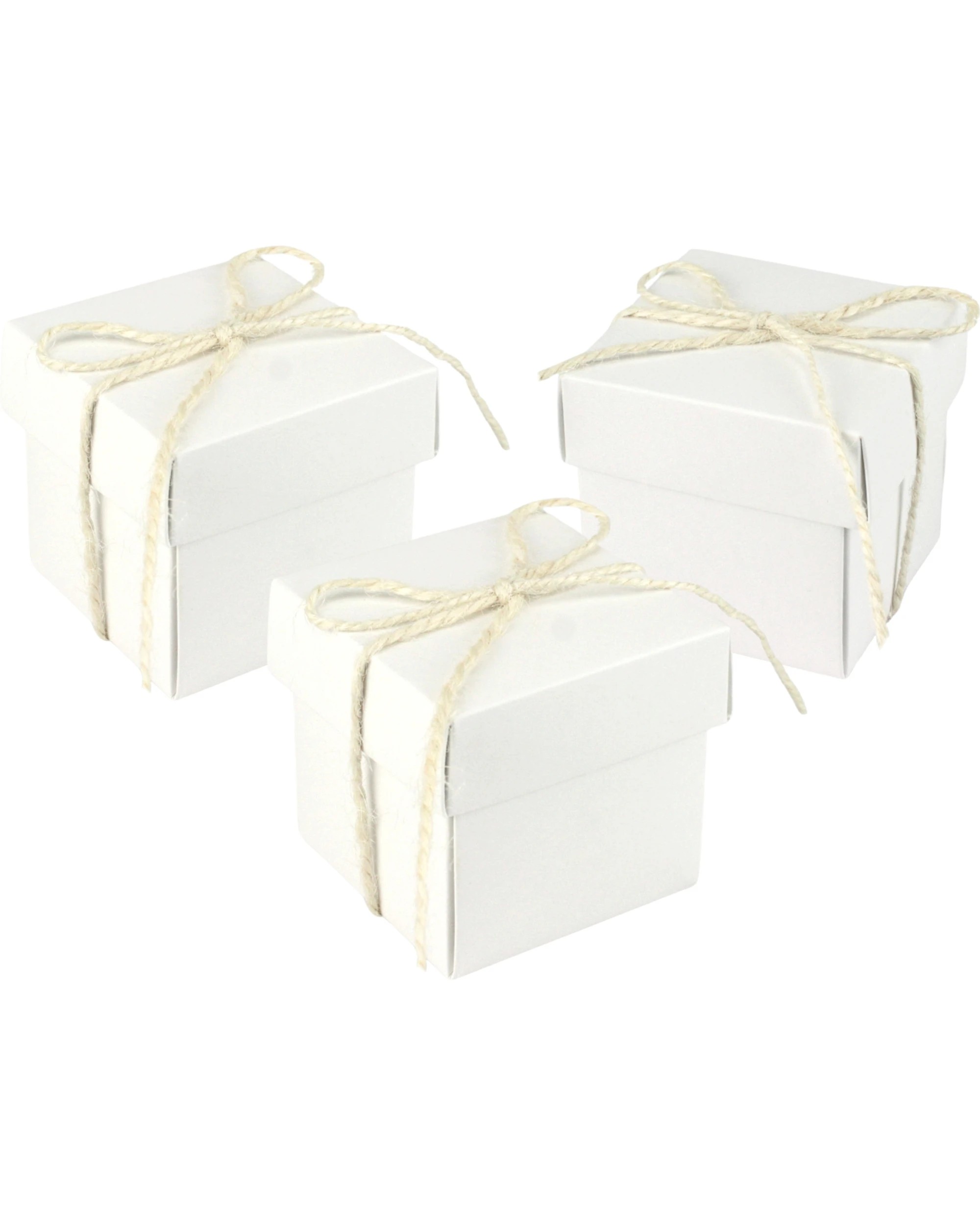 1 Party Maker Small Favour Boxes With Twine Pack of 6 - White, 1 of 3
