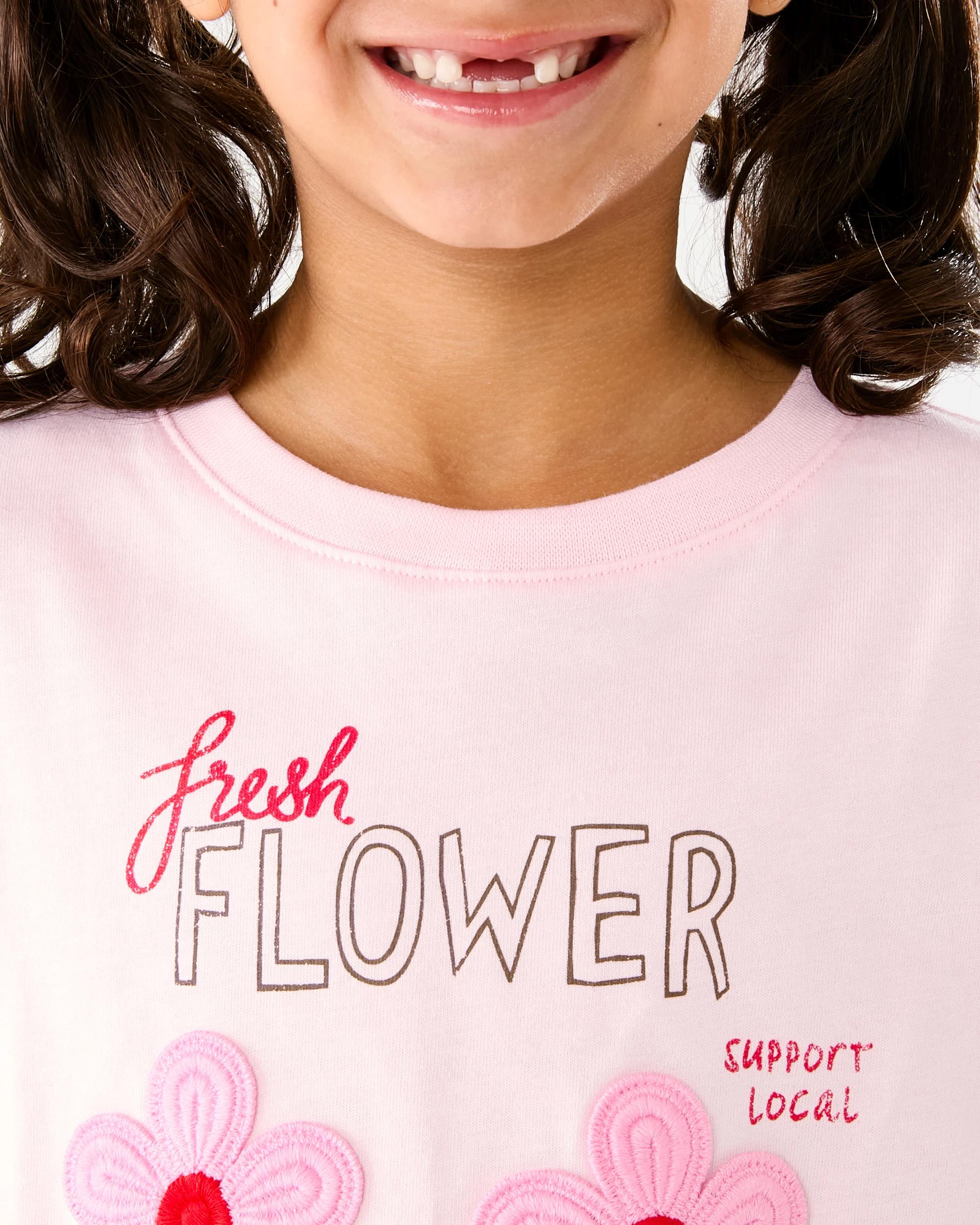 4 Short Sleeve Oversized Embroidered T-shirt Pnk Floral, 4 of 6