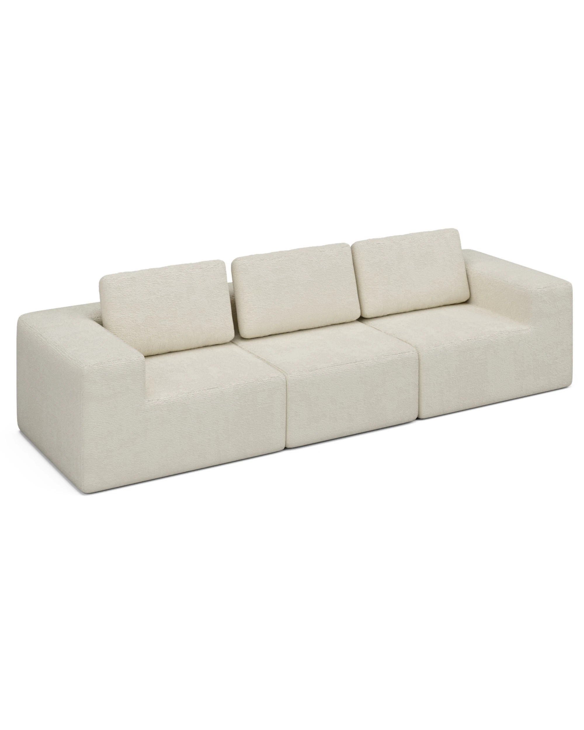 1 Ufurniture 3 Seater Cloud Sofa Boneless Sectional Floor Couch with Deep Seat - Beige, 1 of 5