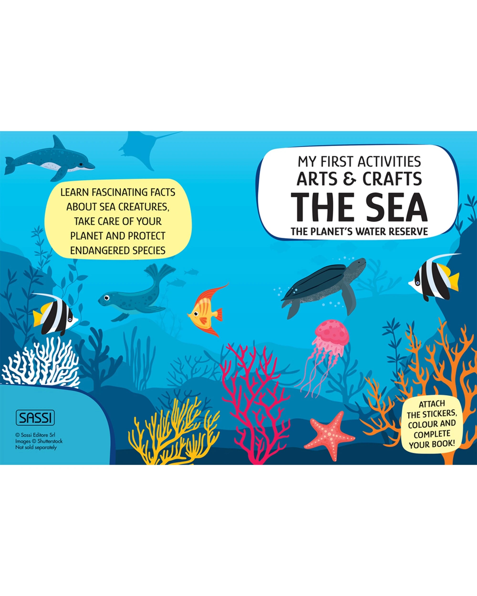 3 Sassi Arts & Crafts Kids Children Activity Colouring Book The Sea - Multi, 3 of 3
