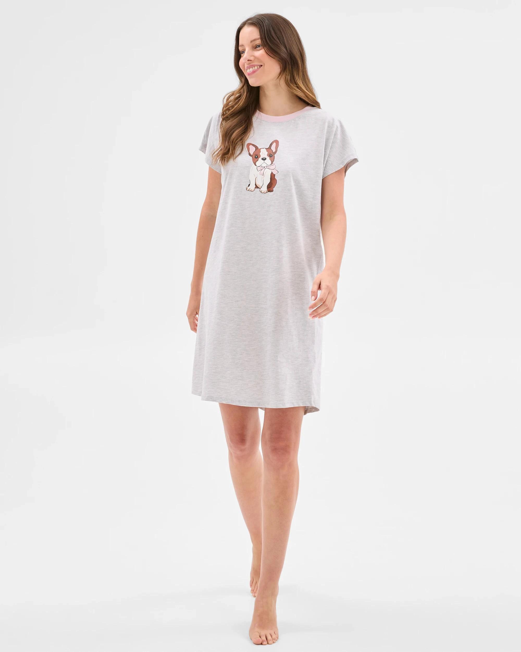 2 Target Woman Australian Cotton T-Shirt Nightie GREY DOG, 2 of 6