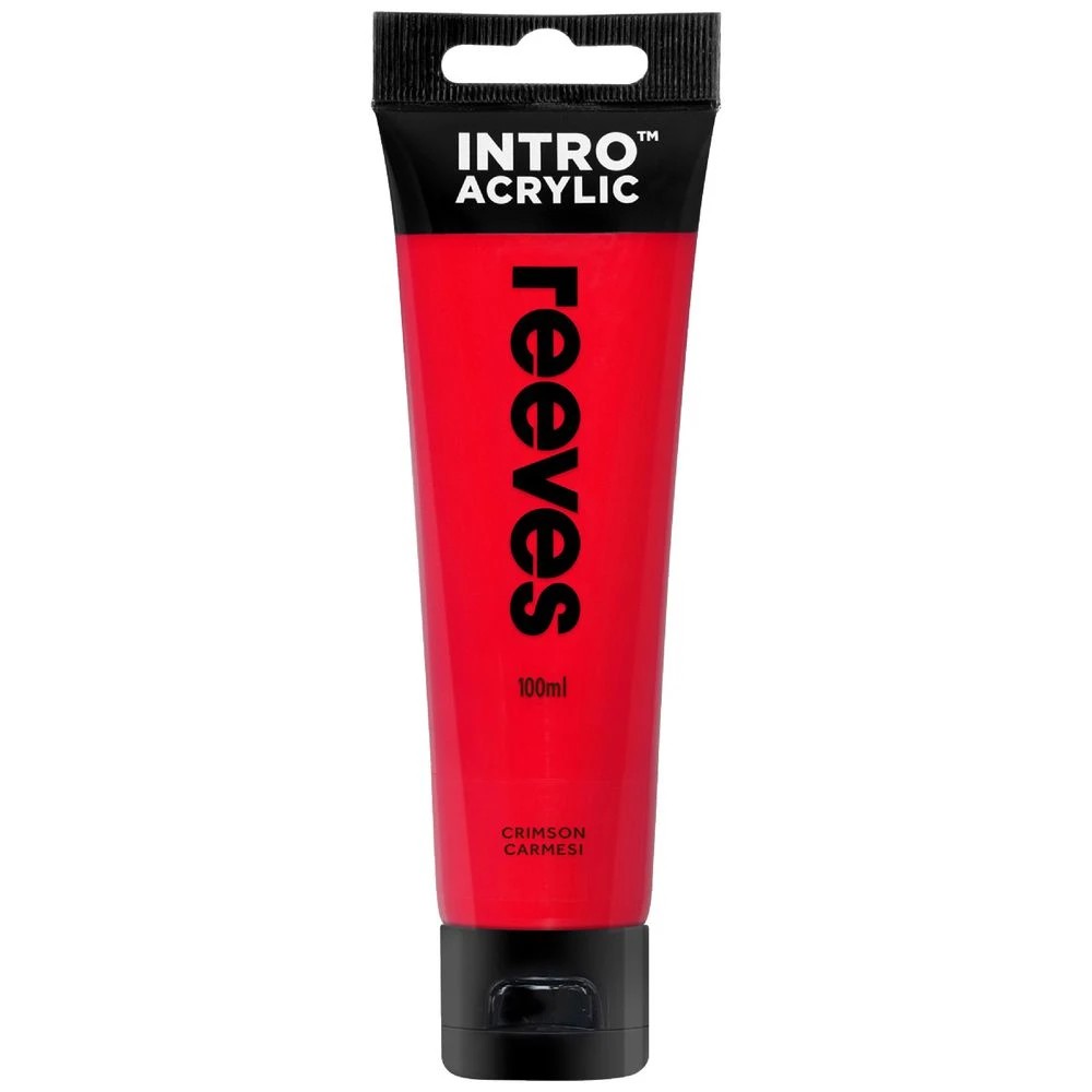 1 Reeves Intro Acrylic Paint 100mL Crimson, 1 of 1