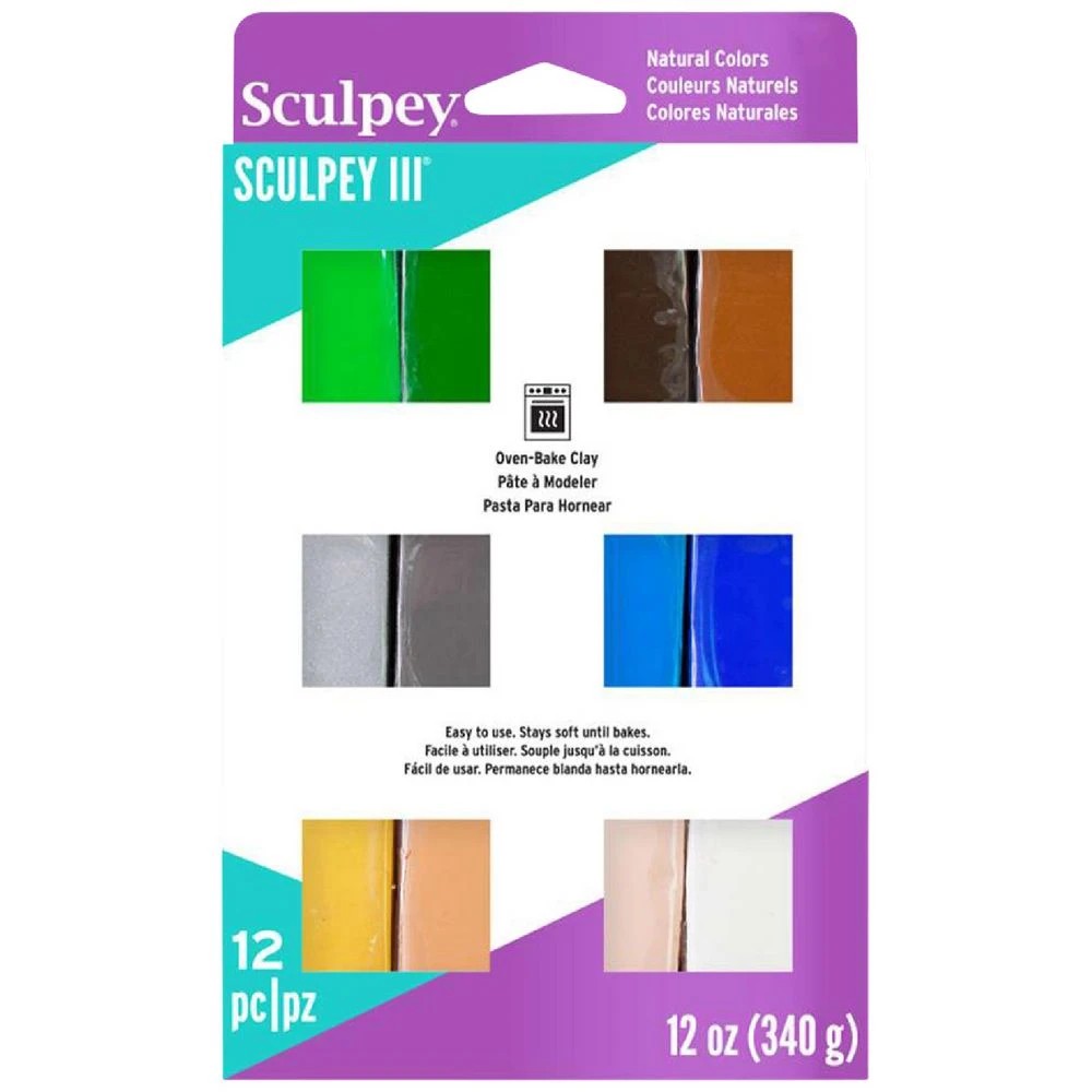 1 Sculpey III Modelling Clay Naturals 12 Pack, 1 of 3