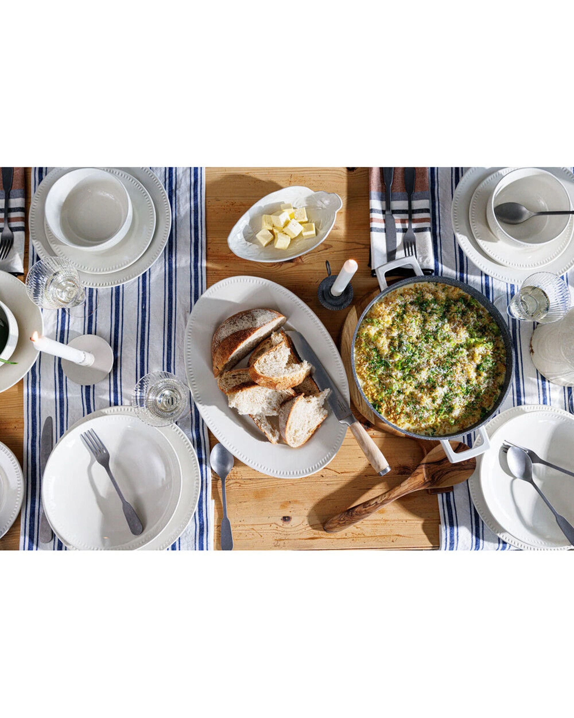 4 Mikasa Cranborne Stoneware Oval Serving Platter 39cm Durable - White, 4 of 6