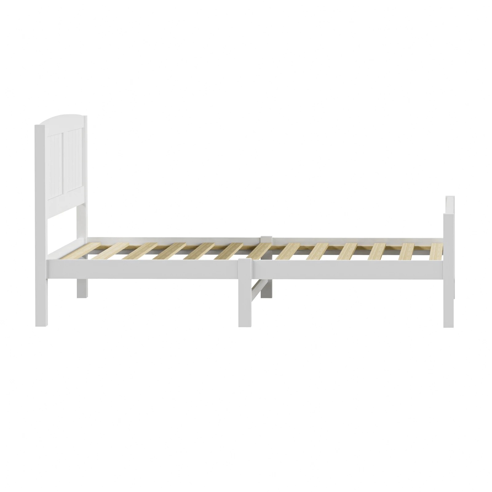 8 Oikiture Bed Frame Singe Size Wooden Base Timber Platform
 - White, 8 of 10