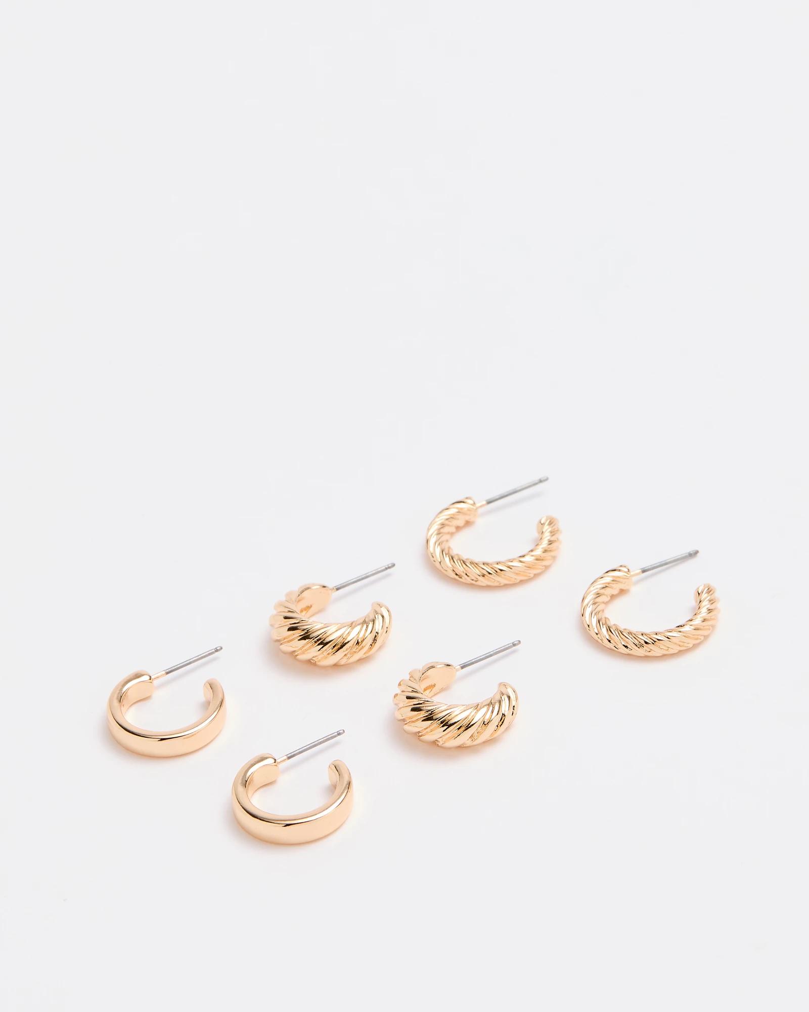1 Target Mini Textured Hoop Earrings Pack GOLD COLOURWAY, 1 of 1