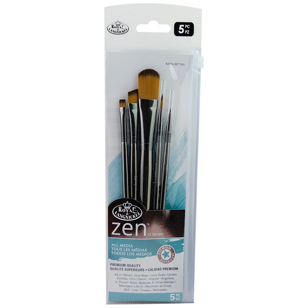 1 Royal & Langnickel Zen 73 Paintbrushes Oval Variety 5 Pack, 1 of 1