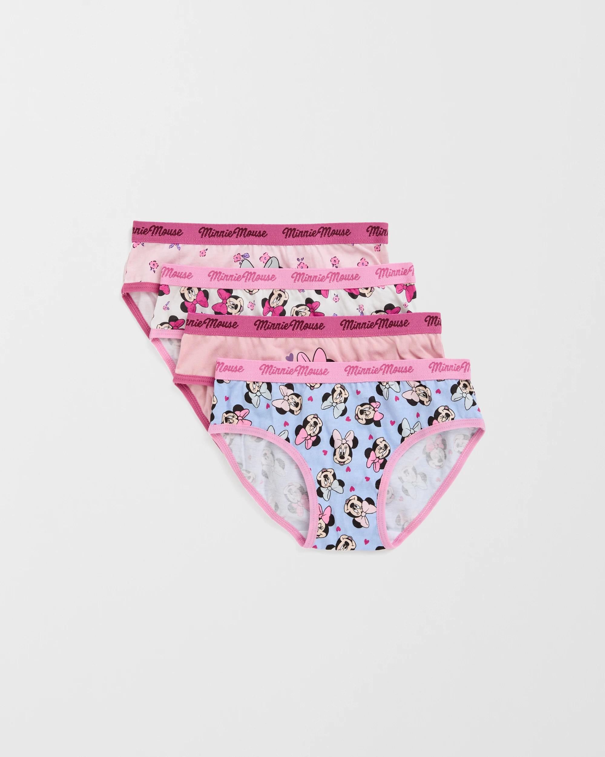 1 Disney Minnie Mouse Australian Cotton 4 Pack Younger Girls Briefs PINK, 1 of 1