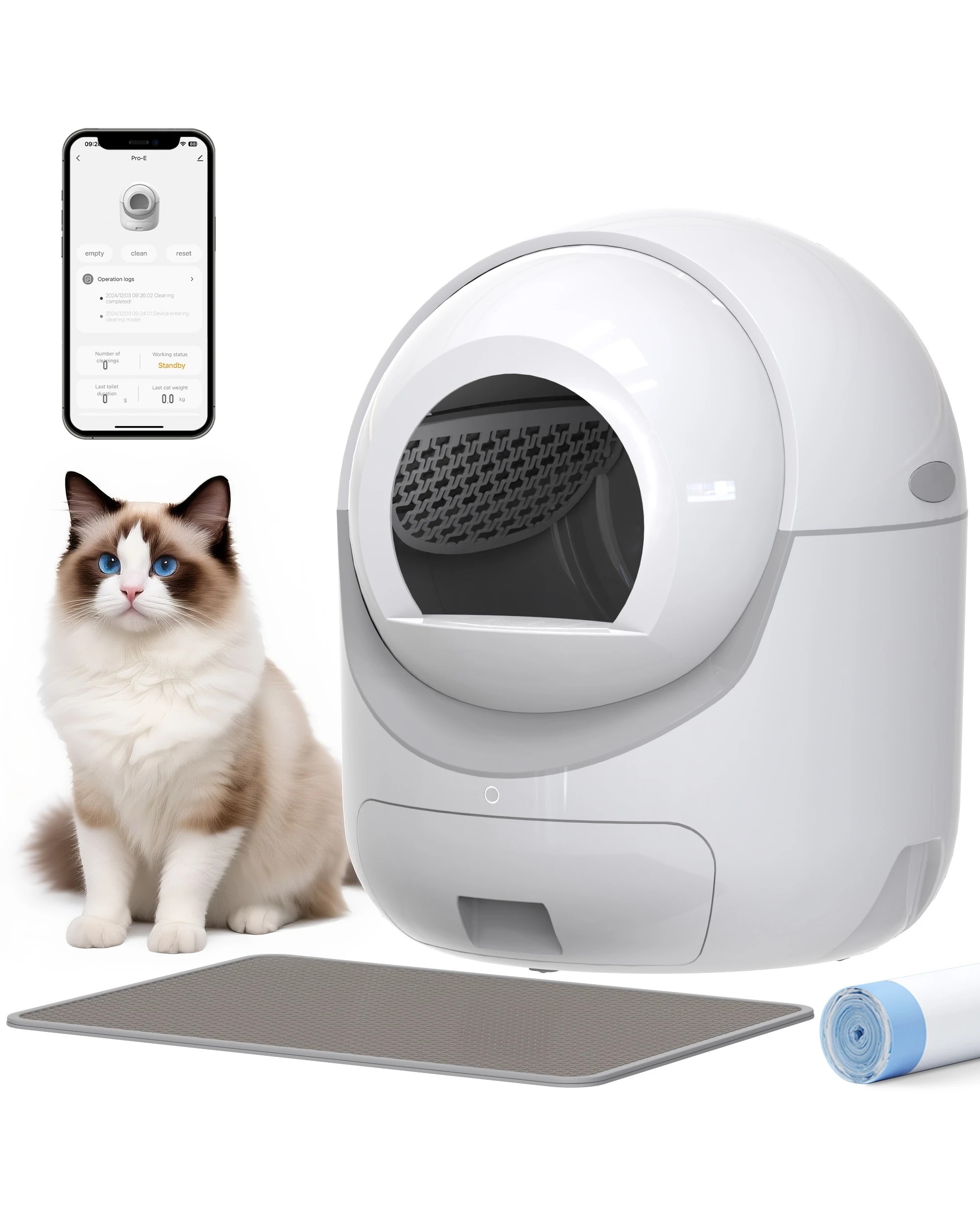 3 Advwin 70l Self Cleaning Cat Litter Box, 3 of 7