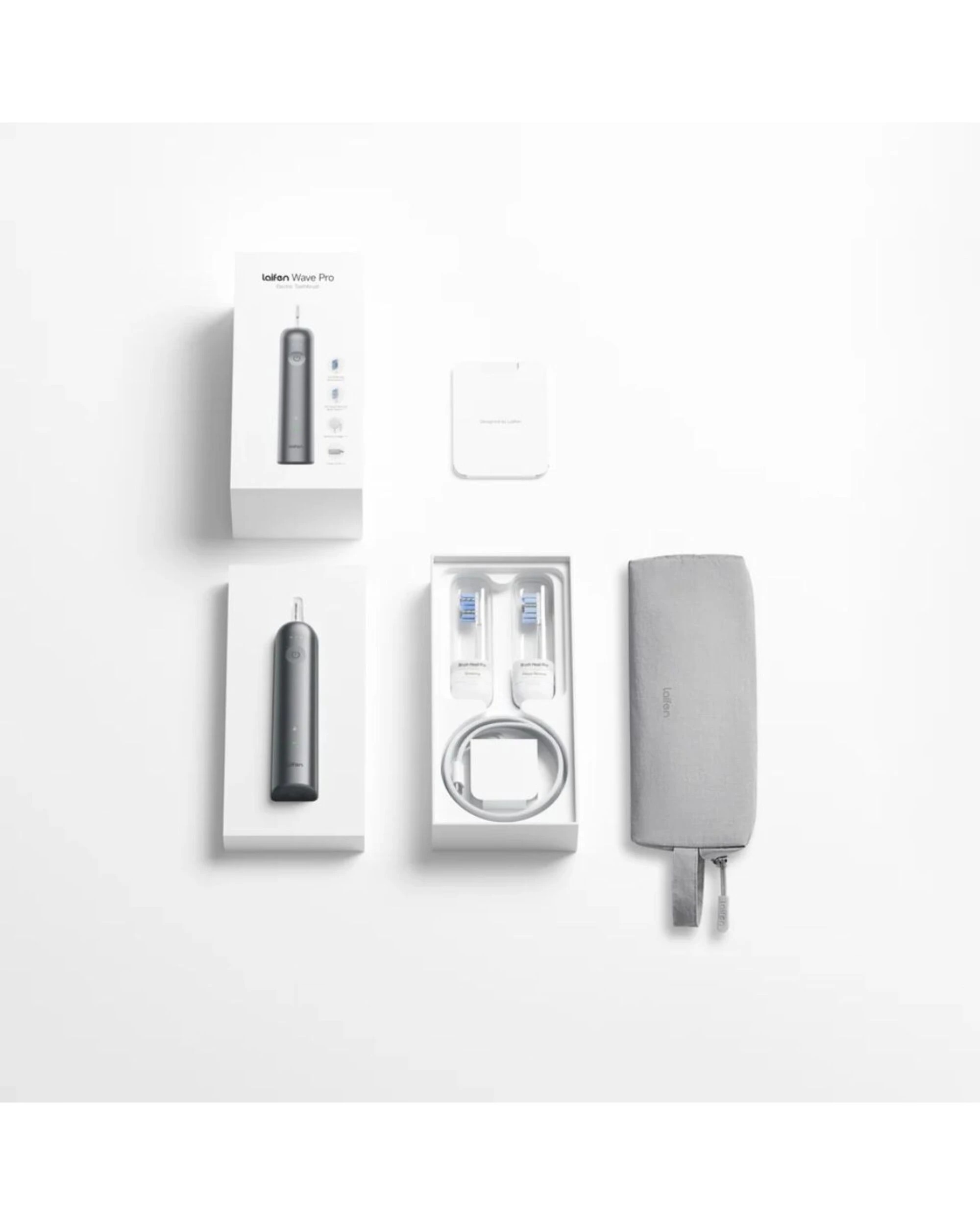 2 Laifen Wave Pro Electric Toothbrush w/ Travel Pouch - Grey, 2 of 2