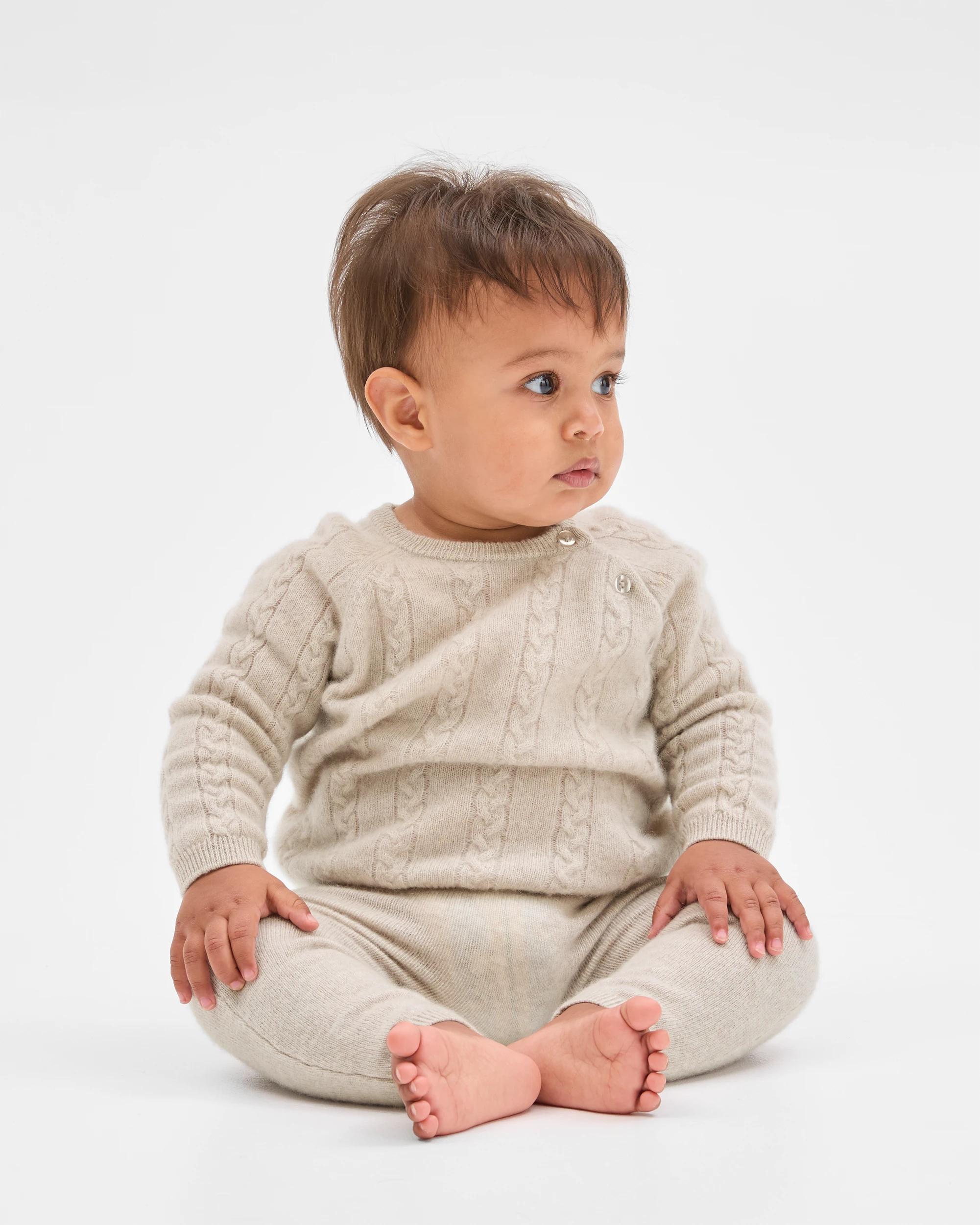 1 Target Baby Baby Cashmere 2 Piece Set Knit Top and Pants OATMEAL MARLE, 1 of 5