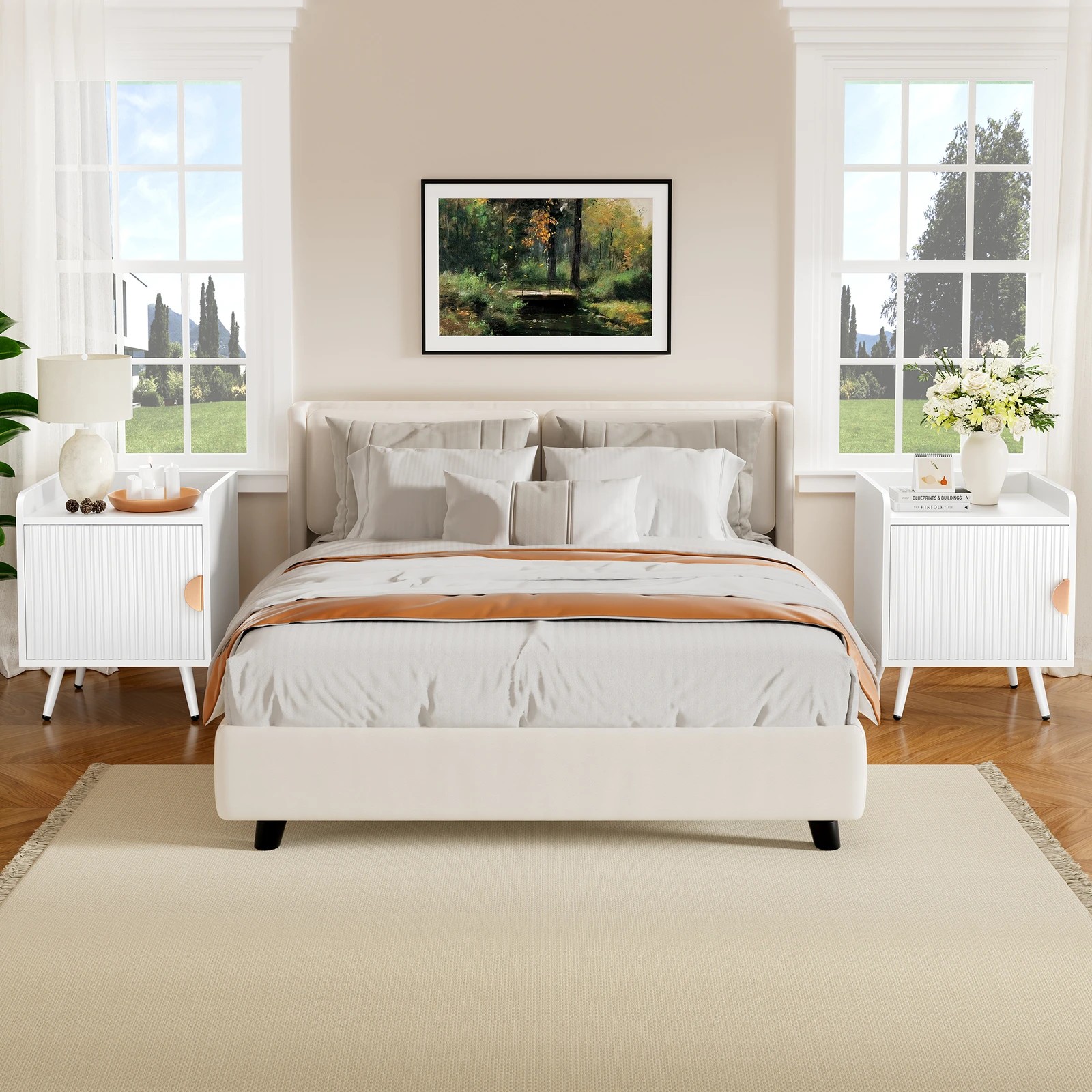 10 Alfordson Bedside Table Cabinet Nightstand Side Storage - White, 10 of 10