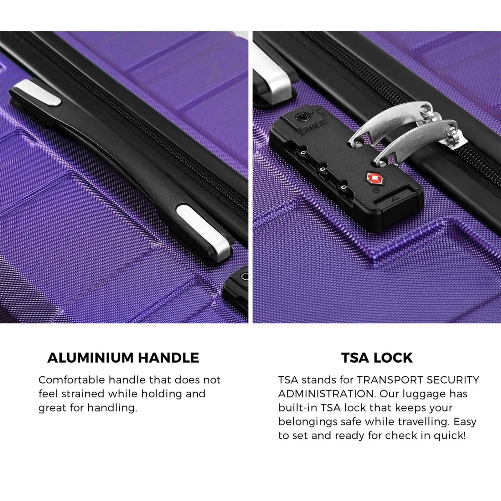 6 Mazam 28" Luggage Suitcase Travel TSA Lock Storage Hard Shell Case - Purple, 6 of 10