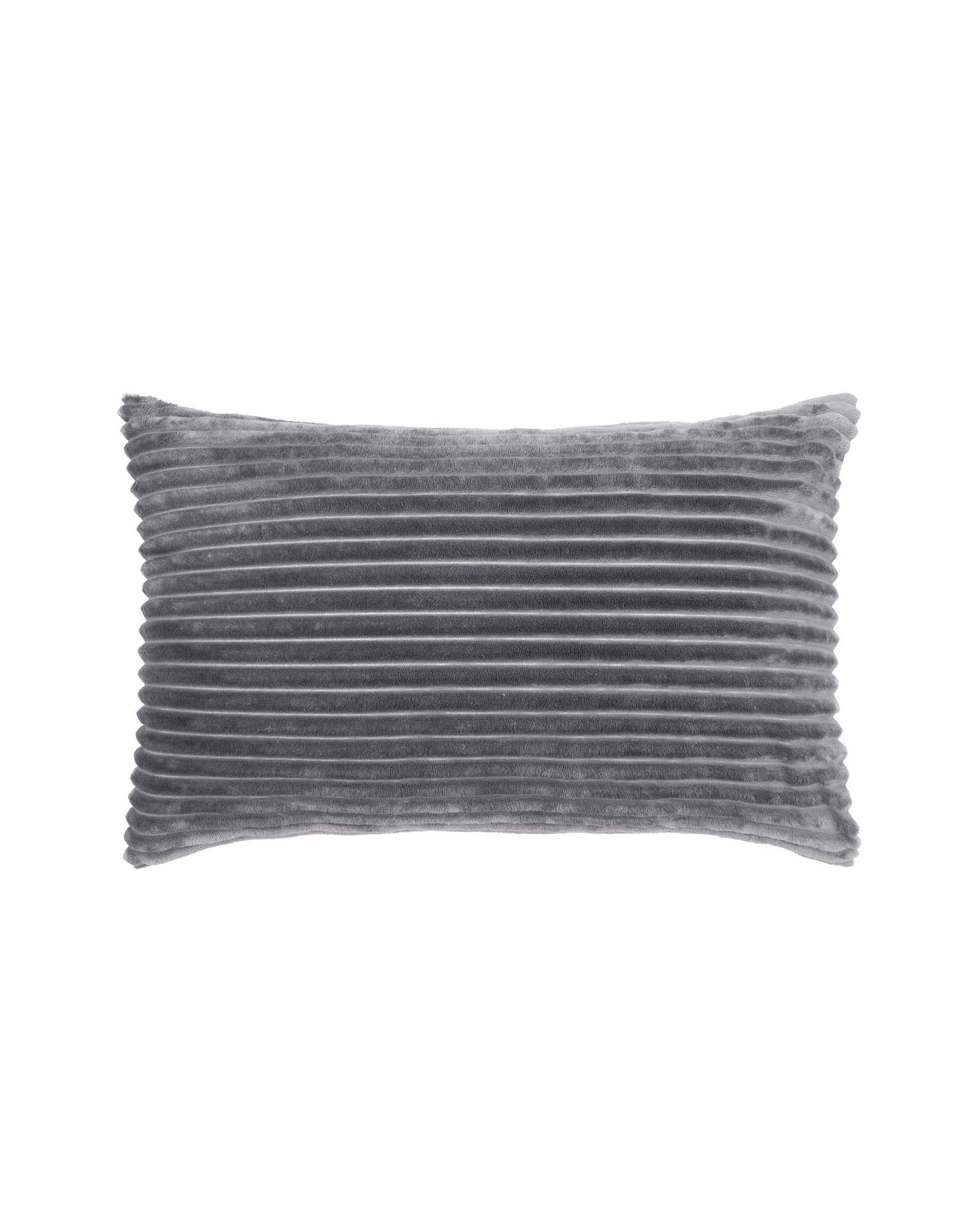 2 Bambury Channel Plush Velour Striped Quilt Cover Set Steel - Queen Bed - Grey, 2 of 3