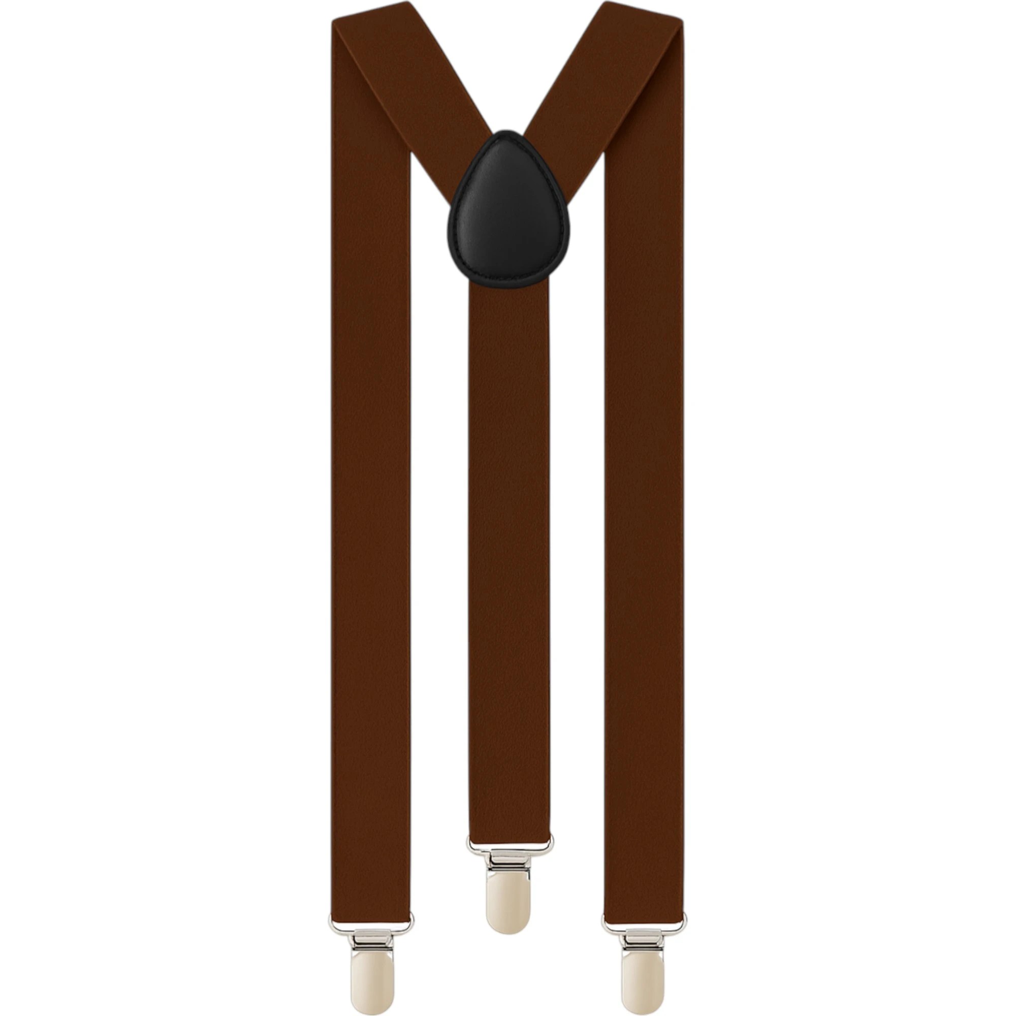 3 Zasel Boys Adjustable 65cms Suspenders - Brown - Brown, 3 of 3