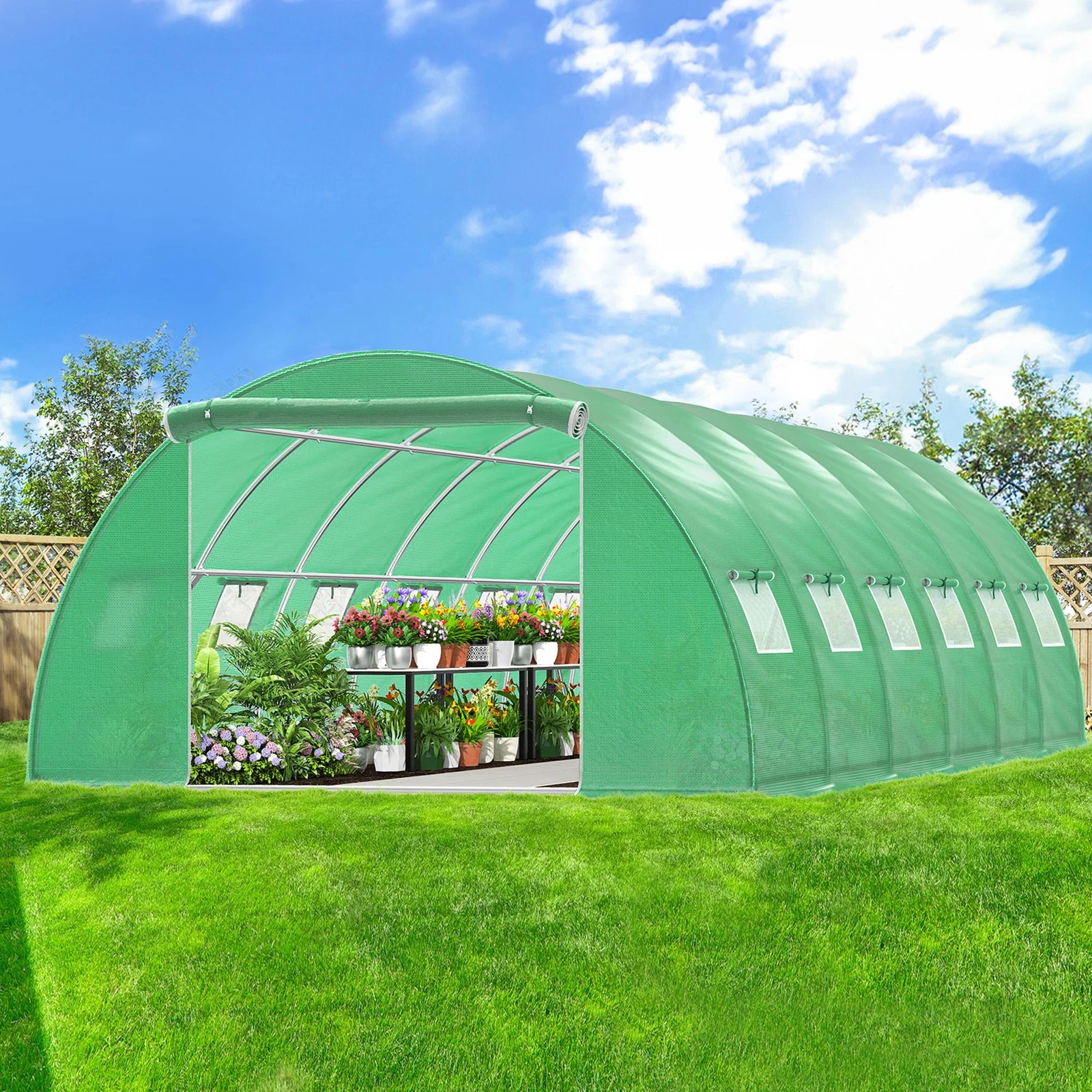 2 Alfordson Greenhouse Dome Shed 6x4x2M - Green, 2 of 6