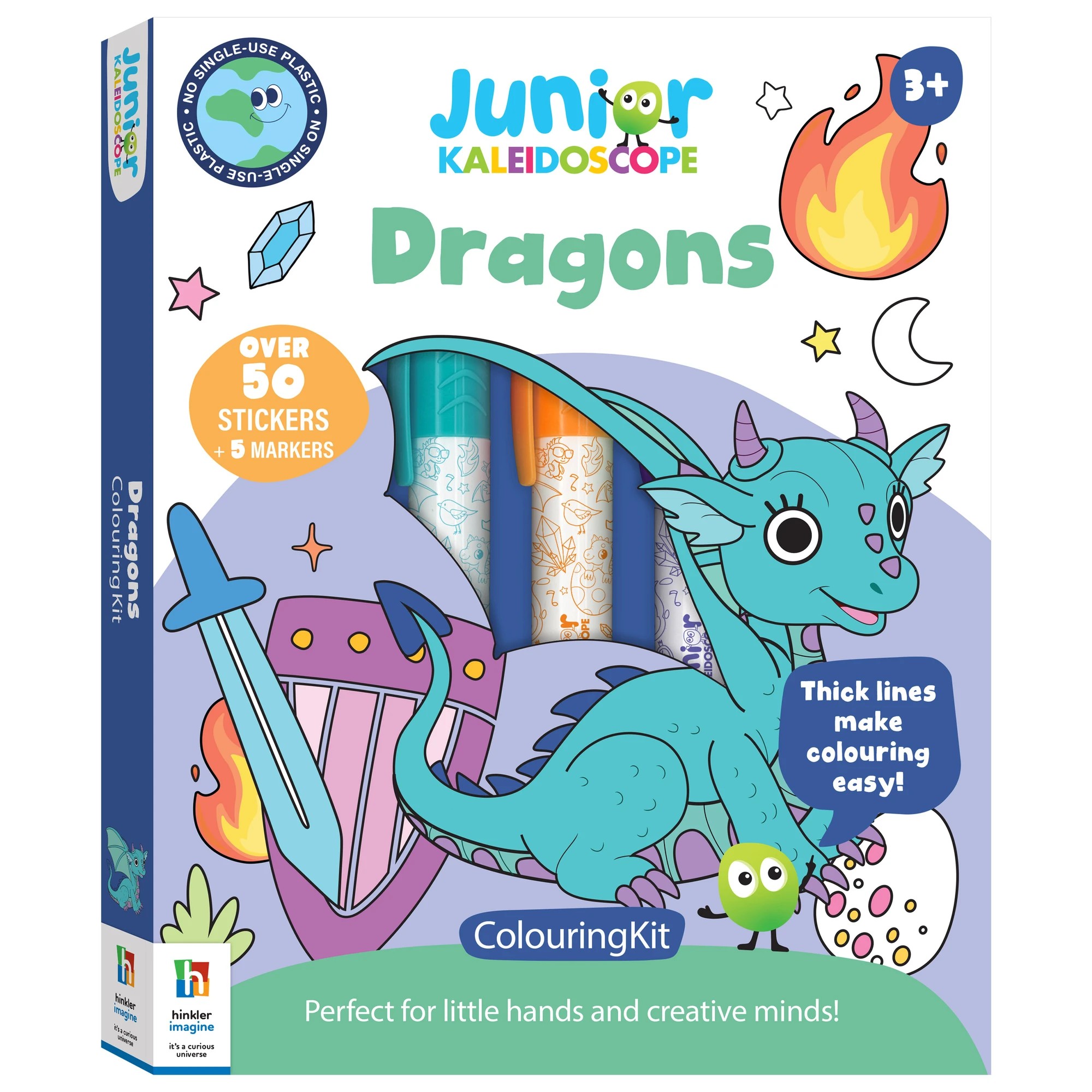 1 Junior Kaleidoscope: Dragons Colouring Kit - Book, 1 of 5