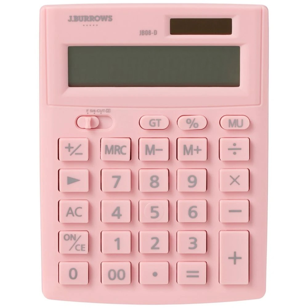 1 J.Burrows 12 Digit Desktop Calculator Pink, 1 of 4