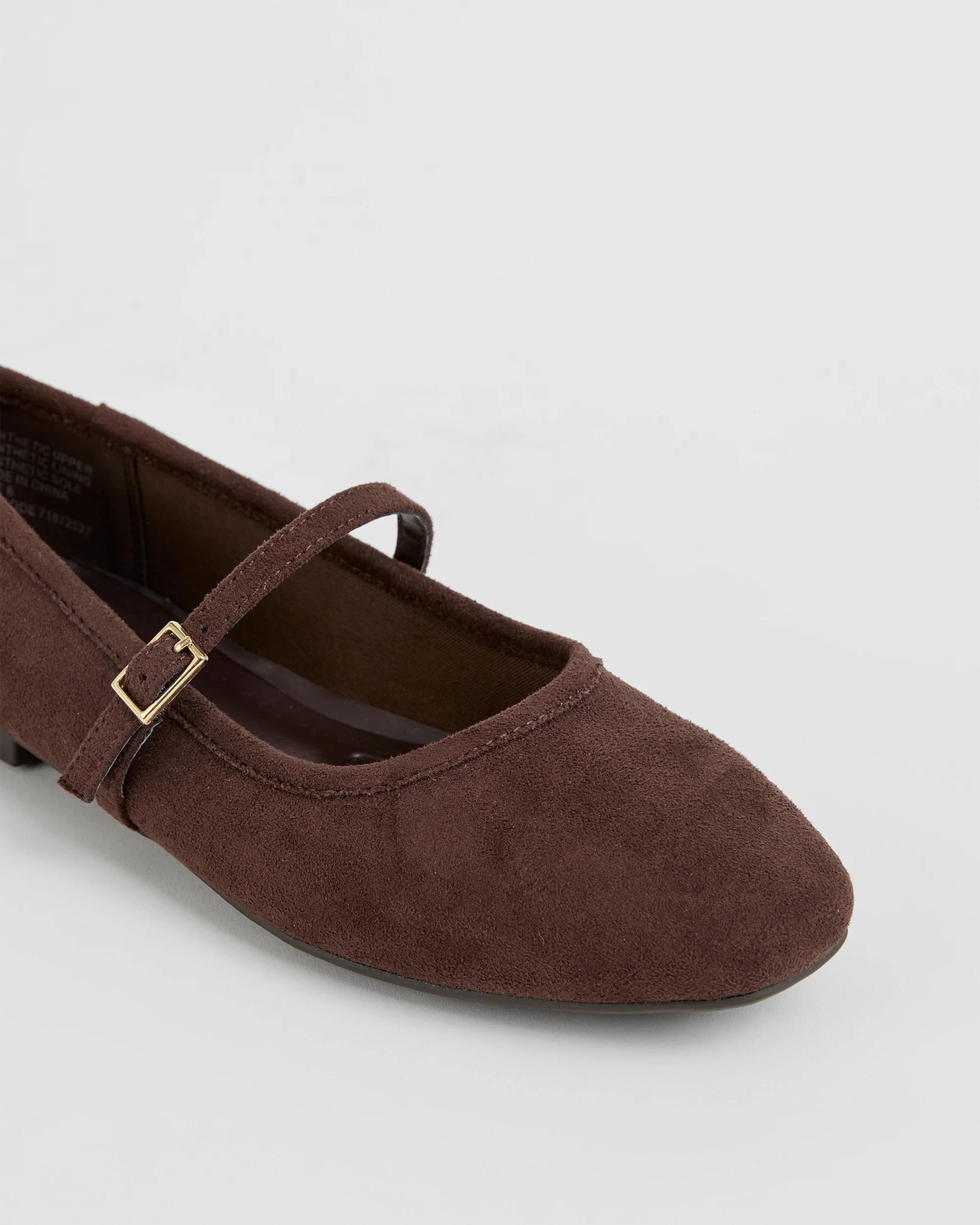 3 Target Woman Easy Wear Ballet Flat DARK BROWN FX SUEDE, 3 of 3