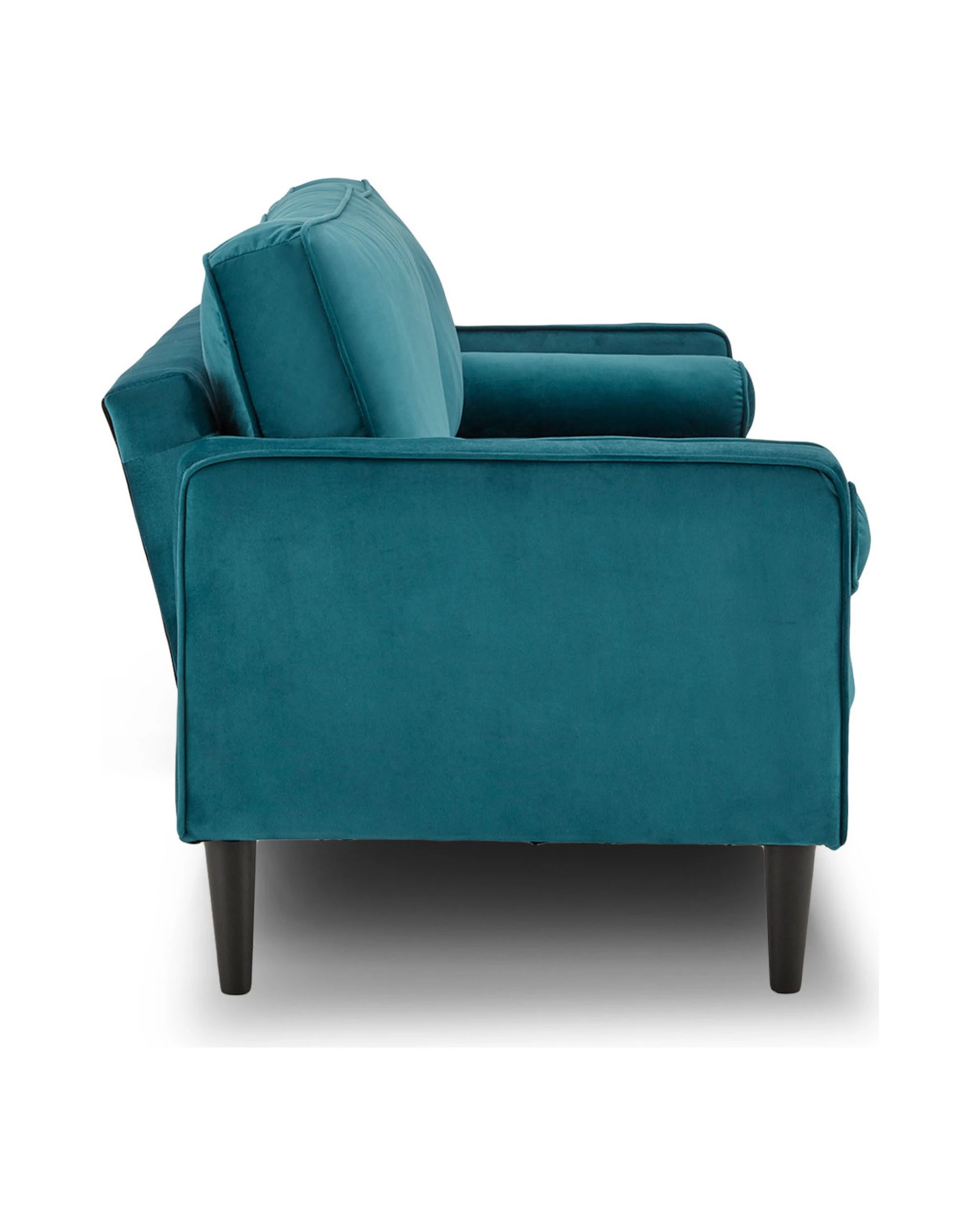 3 Sarantino Faux Velvet Sofa Bed Couch Furniture Lounge Suite Seat Blue, 3 of 10