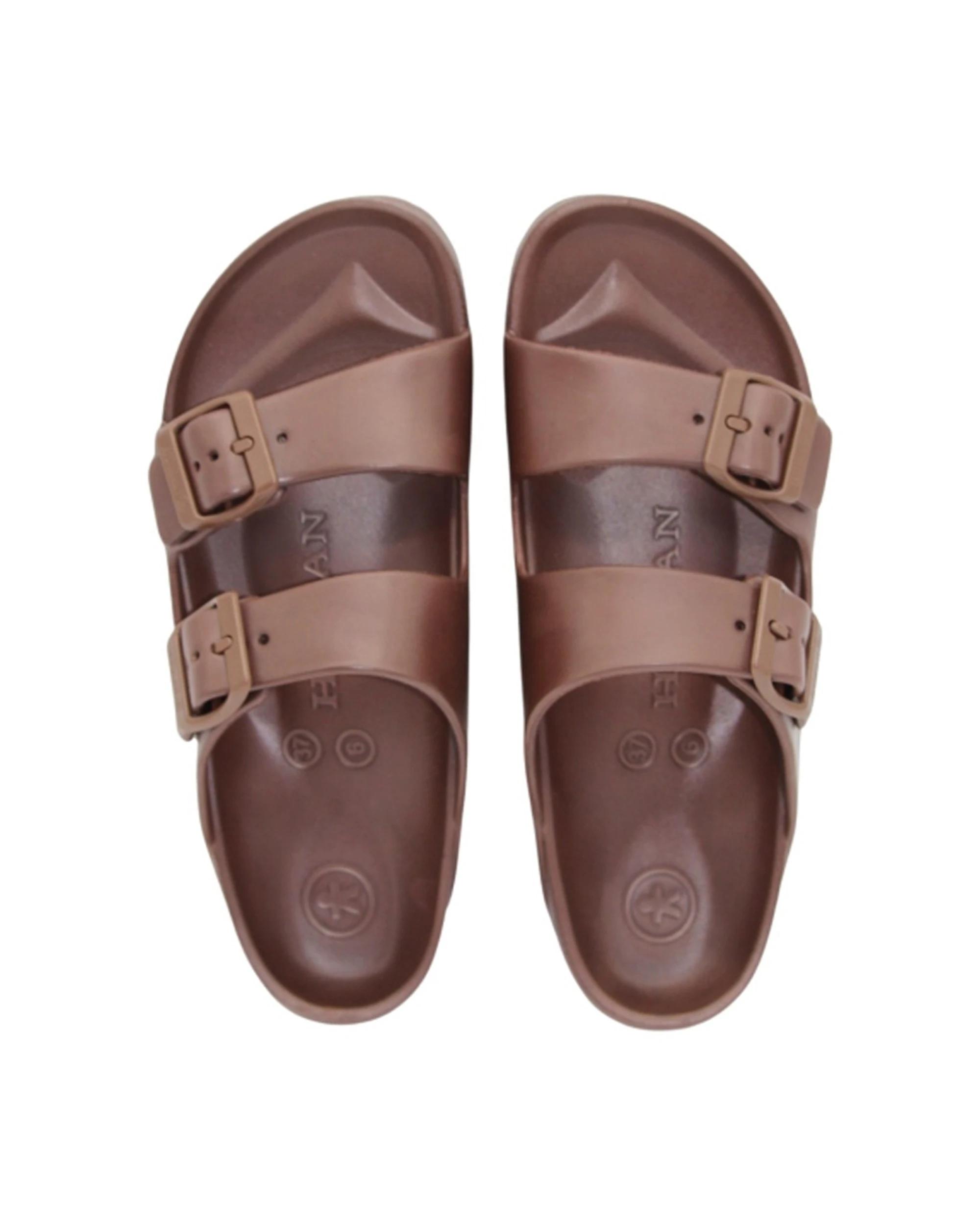 3 Human Shoes Ripe Women's Sandals Double Buckle Super Soft Tan CHOC, 3 of 5