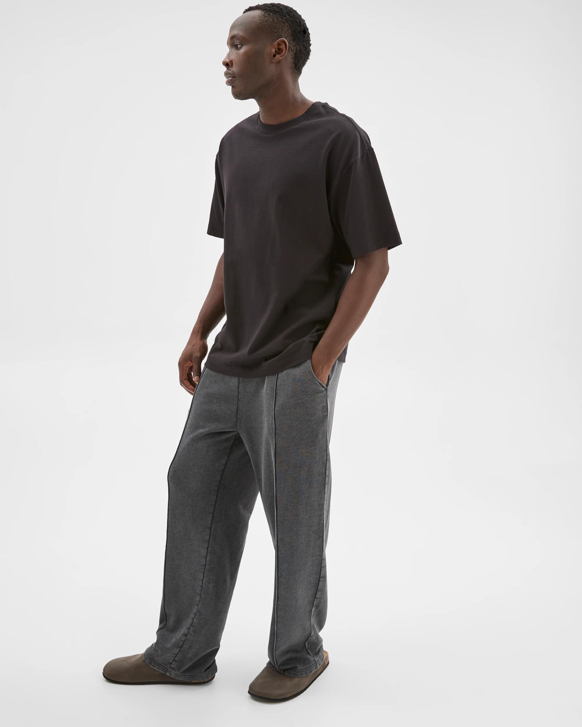 2 Commons Australian Cotton Blend Loose Uncuffed Trackpants WASHED BLACK, 2 of 6